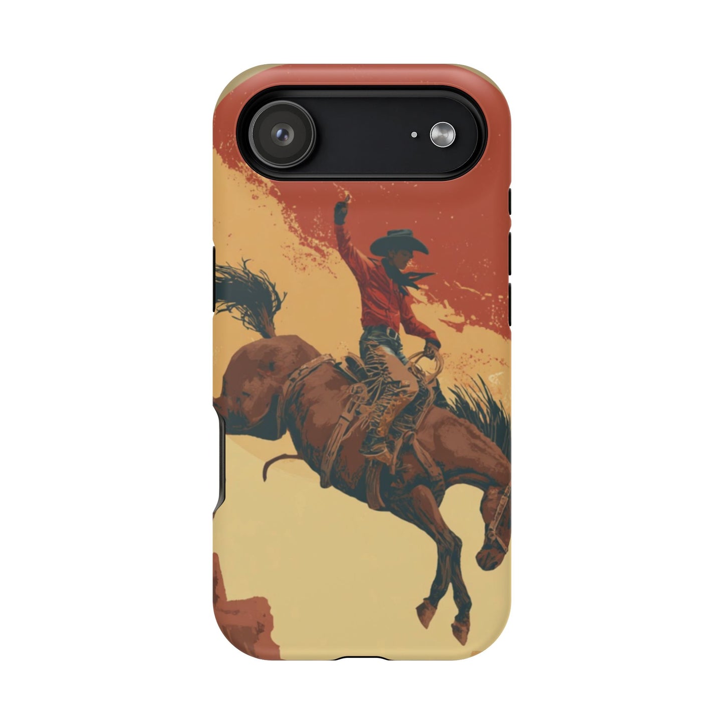 Magnetic Phone Case - Vintage Cowboy Design, Durable Cell Phone Cover, Western Style Accessory, Unique Gift for Rodeo Fans, Protective Case