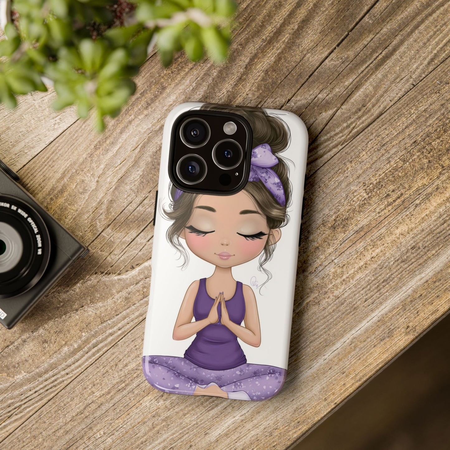Yoga Phone Case for Mindfulness, Cute Girl Design, Gift for Yogis, Meditation Accessory, Stylish Phone Cover, Zen Vibe