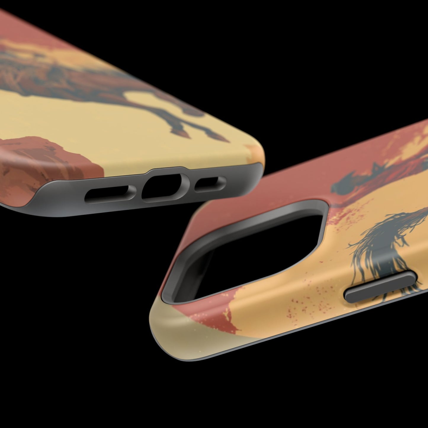 Magnetic Phone Case - Vintage Cowboy Design, Durable Cell Phone Cover, Western Style Accessory, Unique Gift for Rodeo Fans, Protective Case