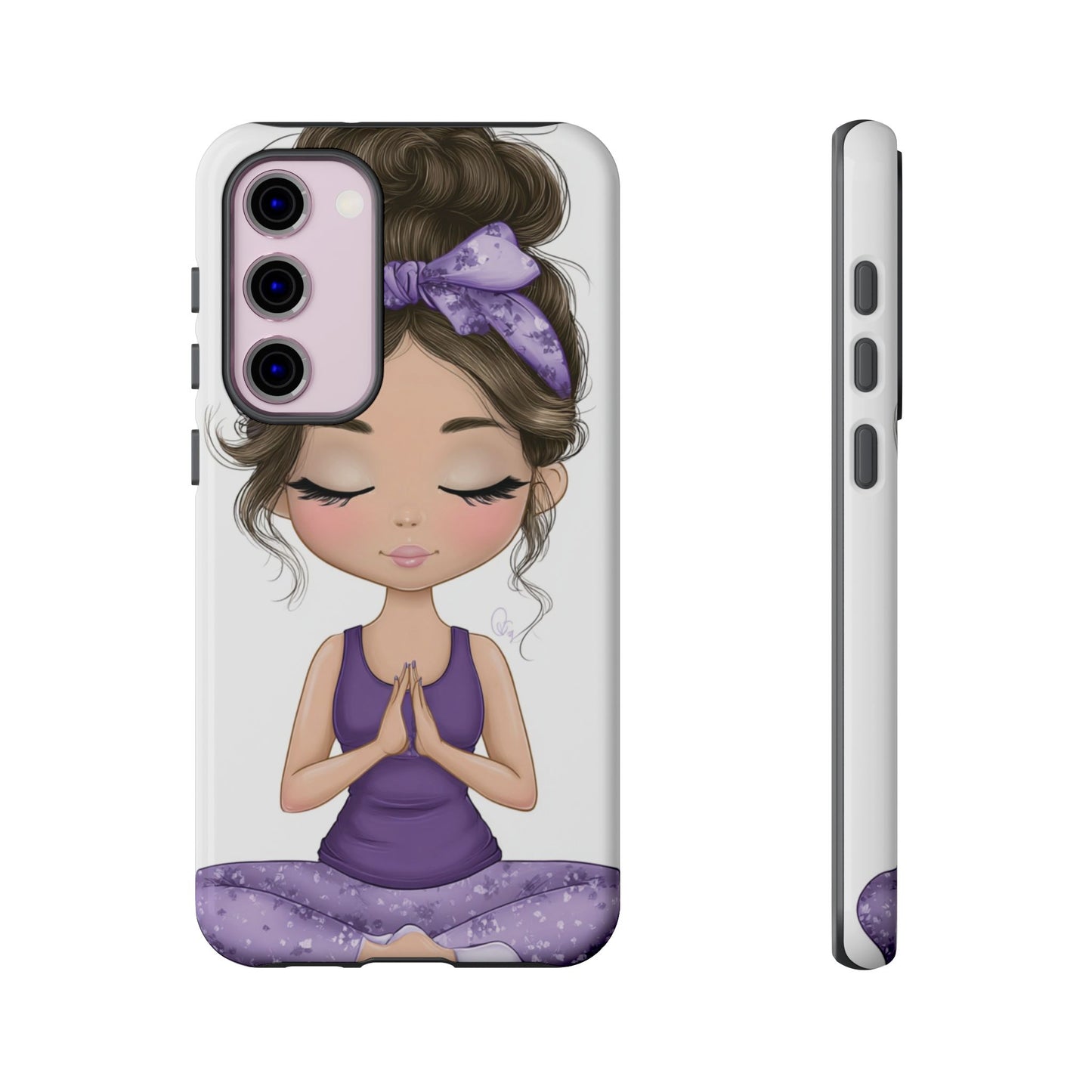 Yoga Phone Case for Mindfulness, Cute Girl Design, Gift for Yogis, Meditation Accessory, Stylish Phone Cover, Zen Vibe