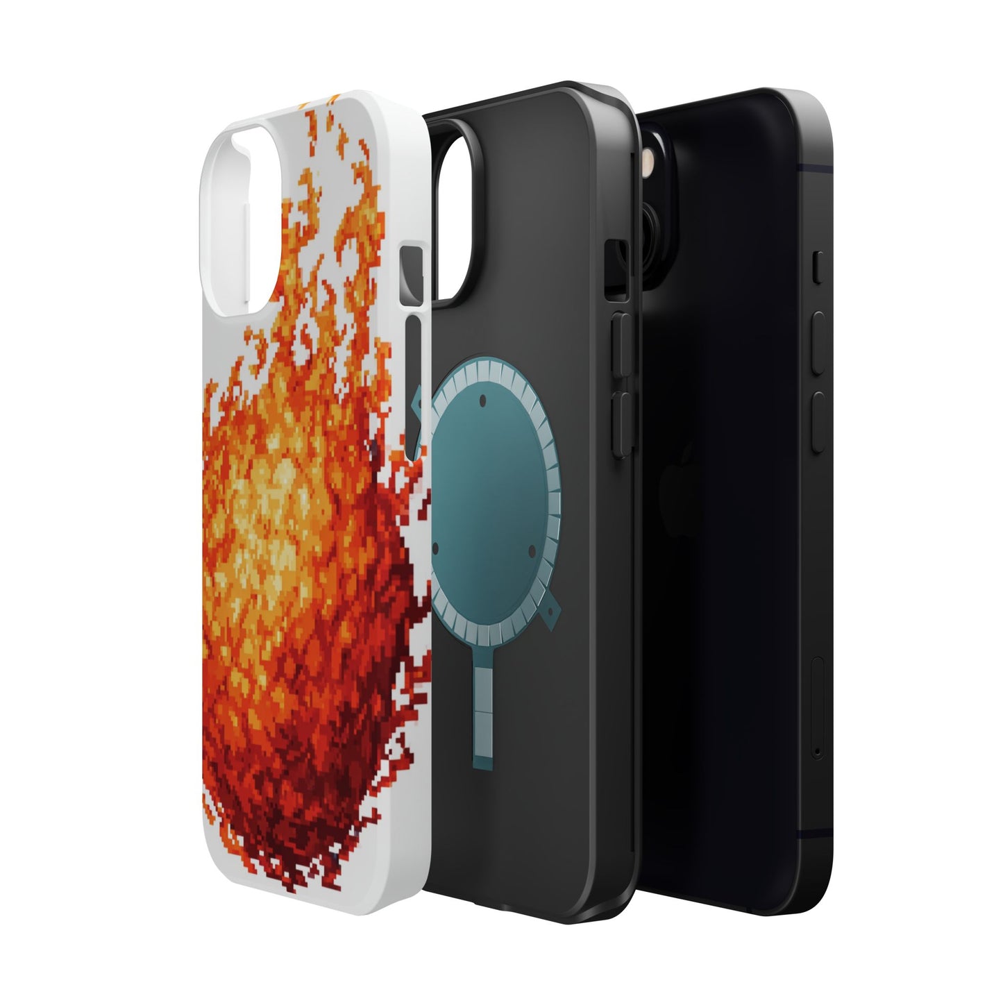 Impact-Resistant Phone Cases with Fiery Design, Protective Case, Unique Phone Cover, Gamer Gift, Trendy Accessibility