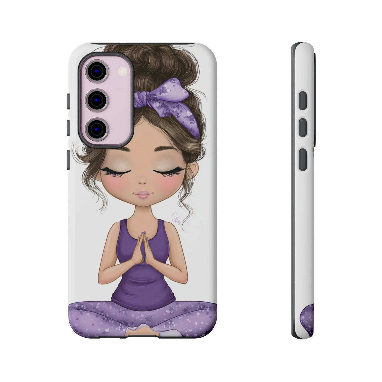 Yoga Phone Case for Mindfulness, Cute Girl Design, Gift for Yogis, Meditation Accessory, Stylish Phone Cover, Zen Vibe
