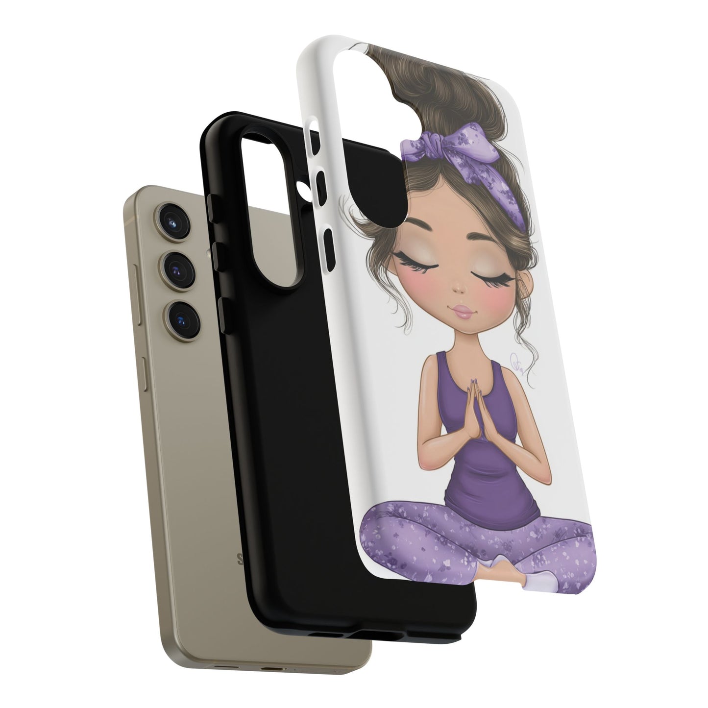 Yoga Phone Case for Mindfulness, Cute Girl Design, Gift for Yogis, Meditation Accessory, Stylish Phone Cover, Zen Vibe