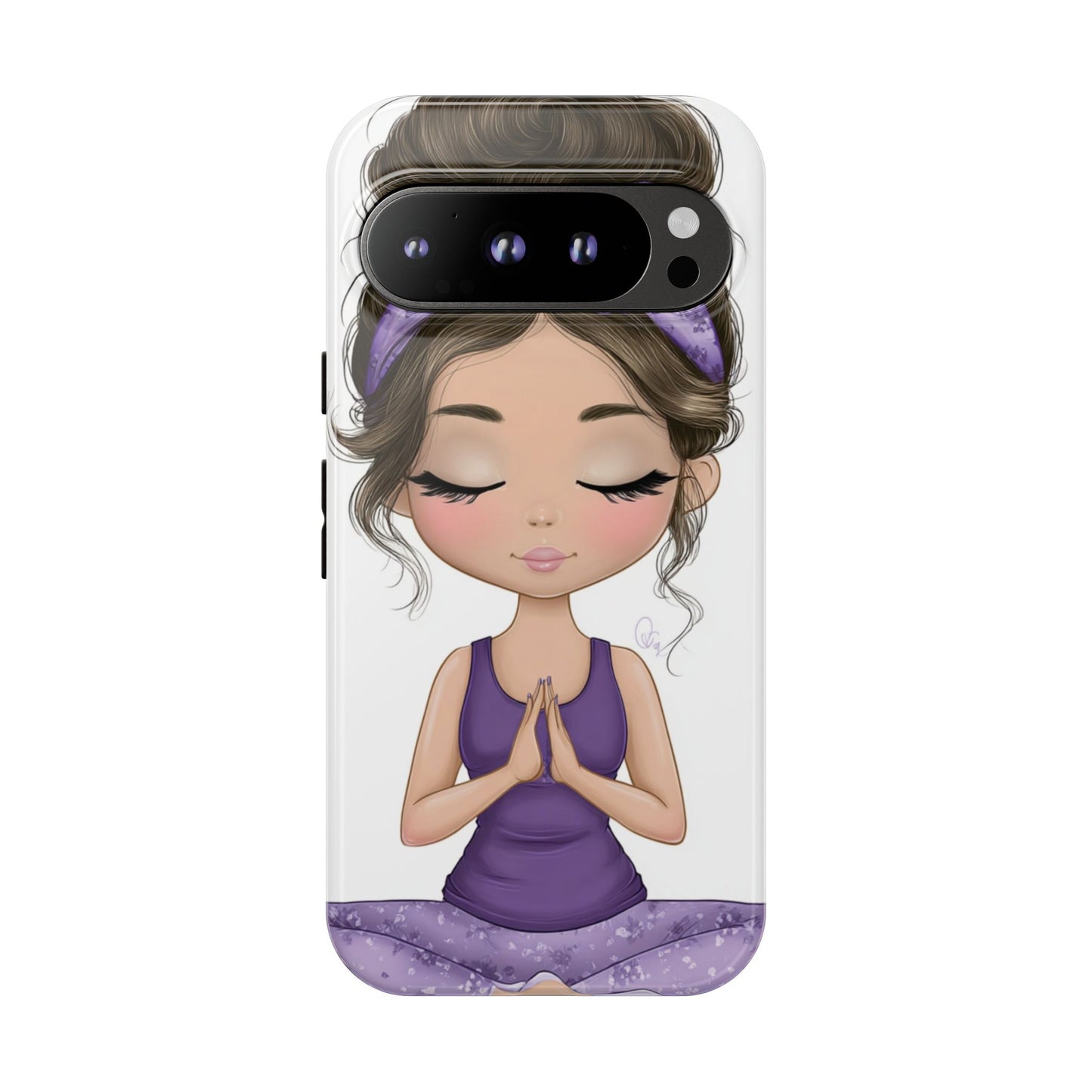 Yoga Phone Case for Mindfulness, Cute Girl Design, Gift for Yogis, Meditation Accessory, Stylish Phone Cover, Zen Vibe
