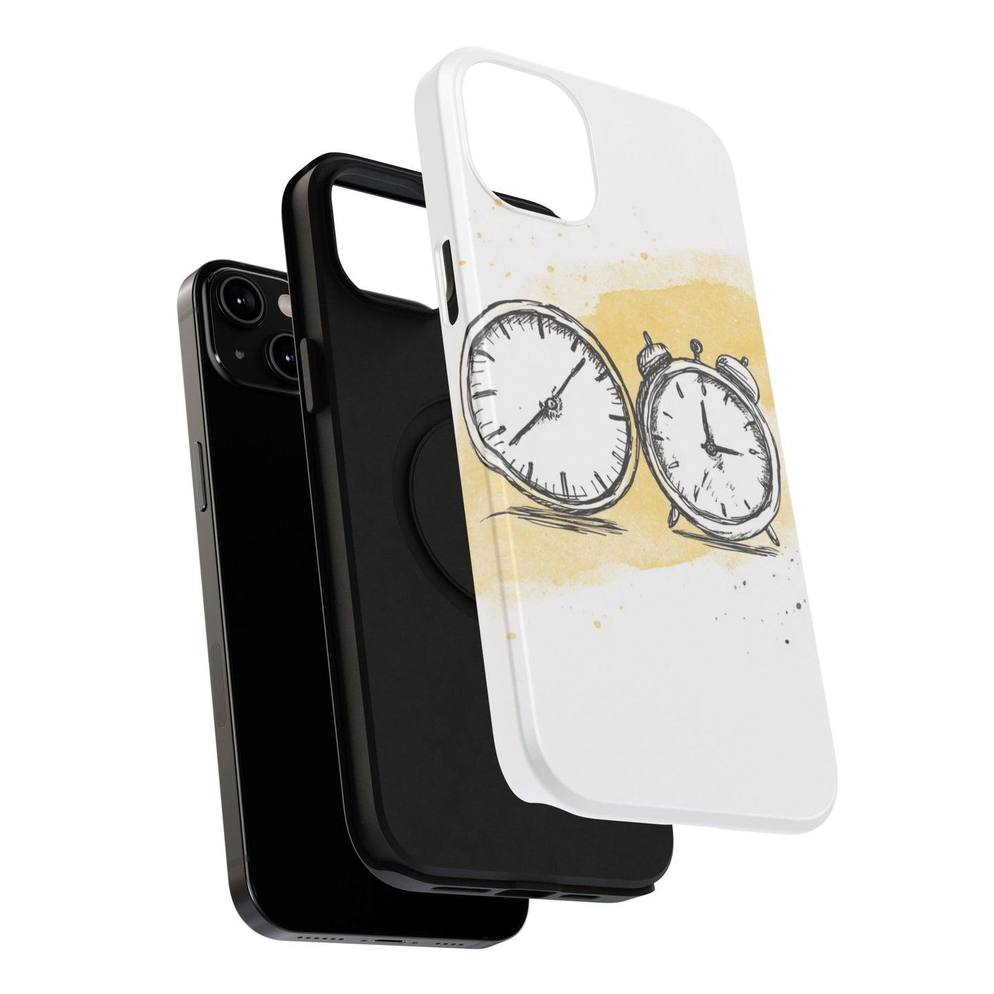 Vintage Clock Phone Case, Impact Resistant Cover for iPhone, Retro Style Gift, Timepiece Design, Unique Phone Accessory