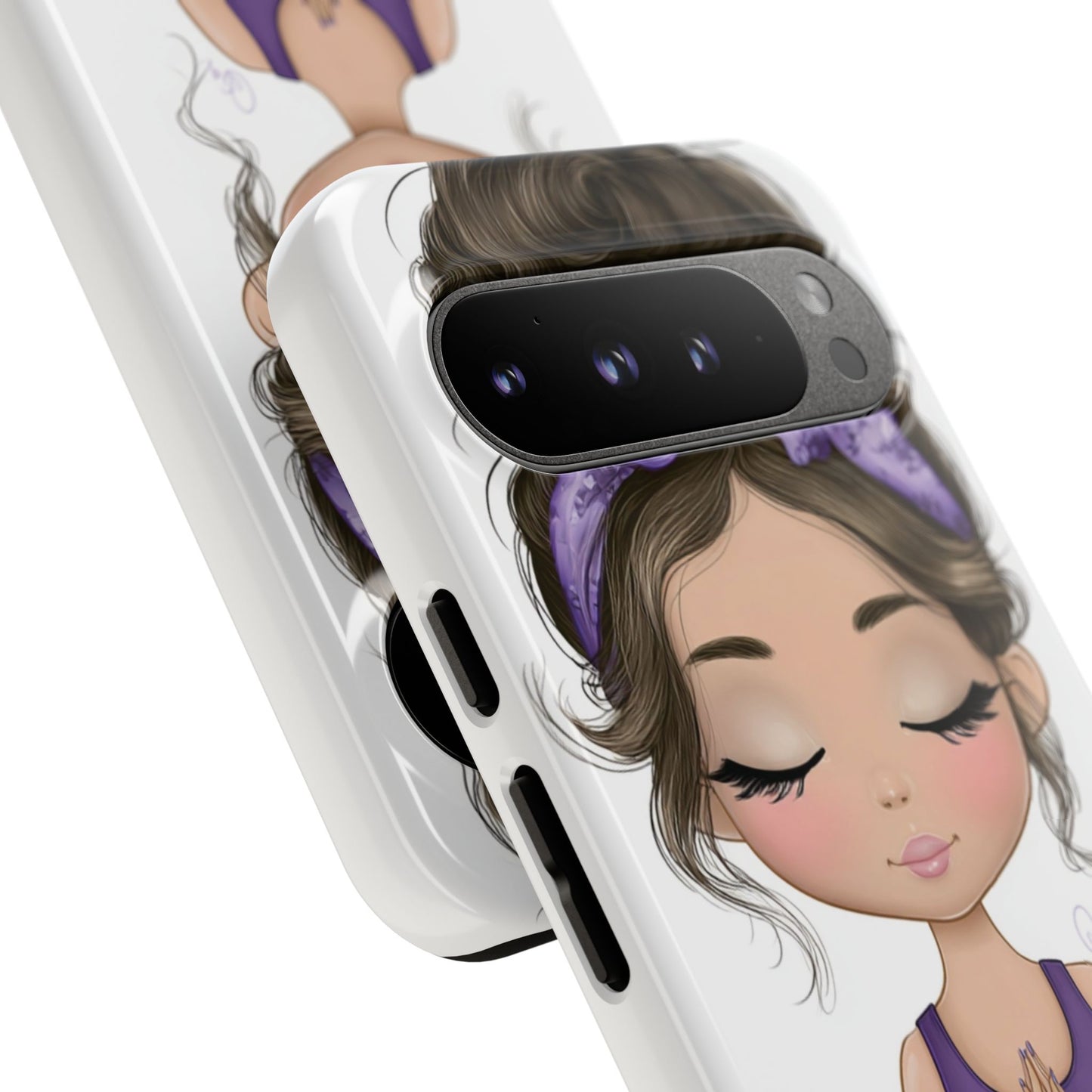 Yoga Phone Case for Mindfulness, Cute Girl Design, Gift for Yogis, Meditation Accessory, Stylish Phone Cover, Zen Vibe