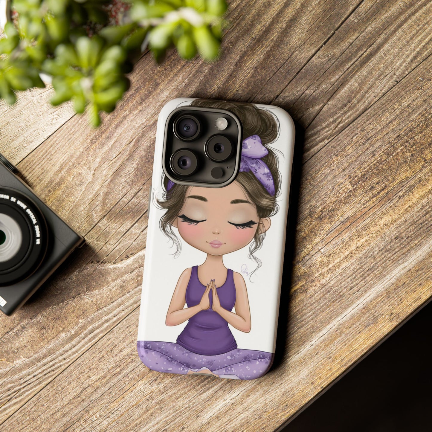 Yoga Phone Case for Mindfulness, Cute Girl Design, Gift for Yogis, Meditation Accessory, Stylish Phone Cover, Zen Vibe