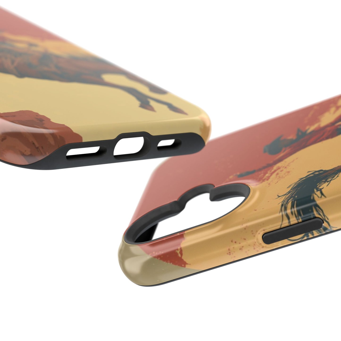 Magnetic Phone Case - Vintage Cowboy Design, Durable Cell Phone Cover, Western Style Accessory, Unique Gift for Rodeo Fans, Protective Case