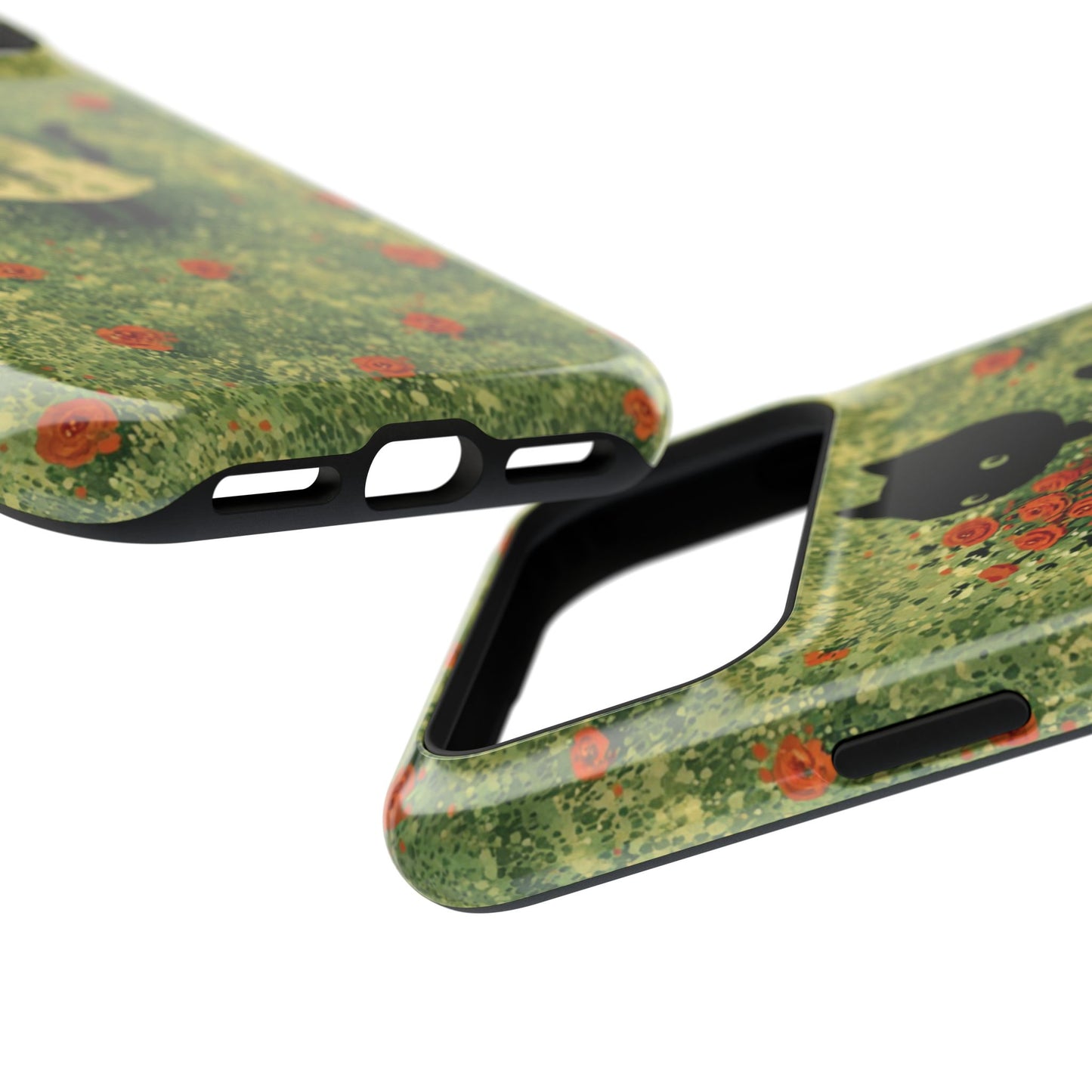 Cute Cat Floral Phone Case, Impact-Resistant Cases, Stylish Protection, Gift for Cat Lovers, Birthday Presents, Unique Accessories