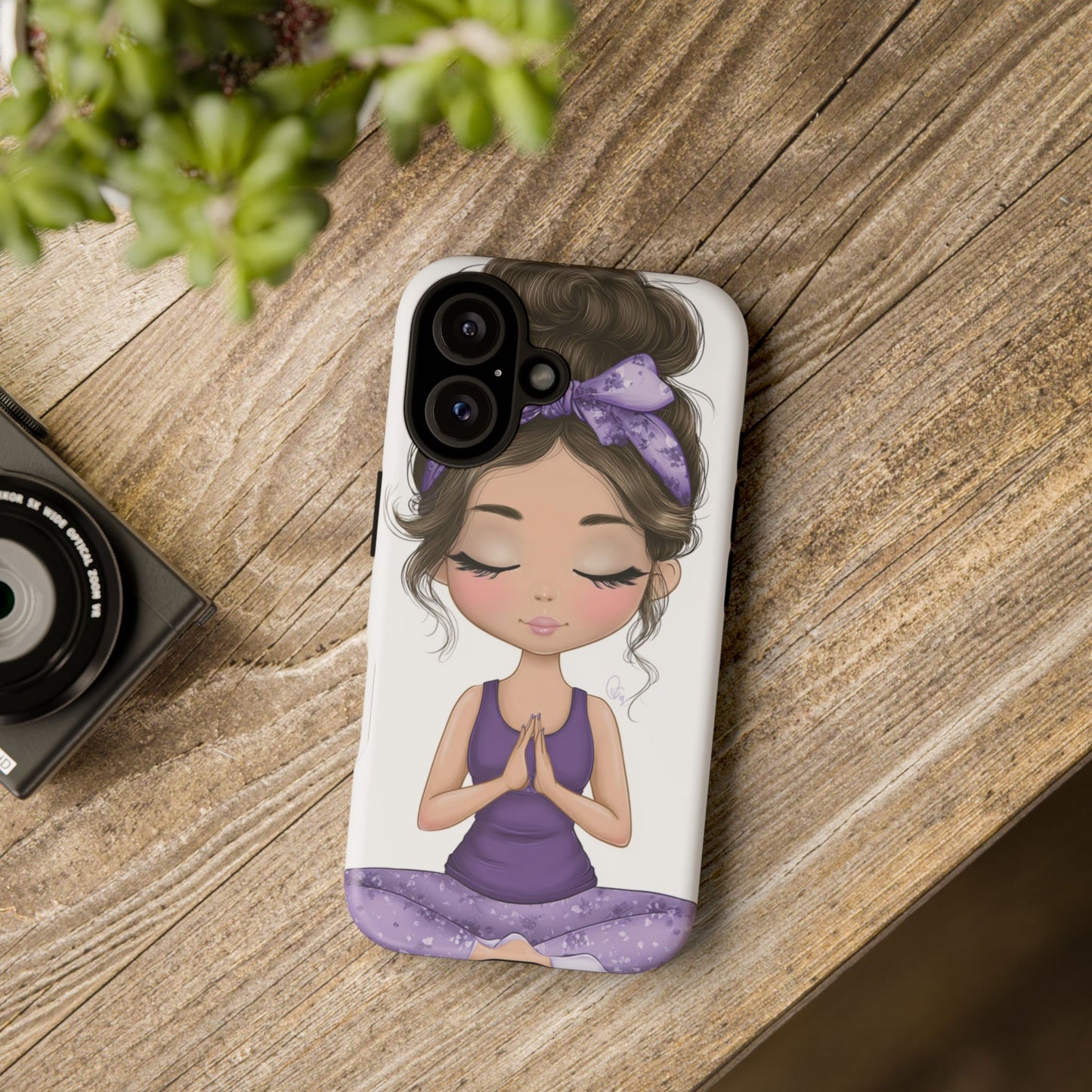 Yoga Phone Case for Mindfulness, Cute Girl Design, Gift for Yogis, Meditation Accessory, Stylish Phone Cover, Zen Vibe