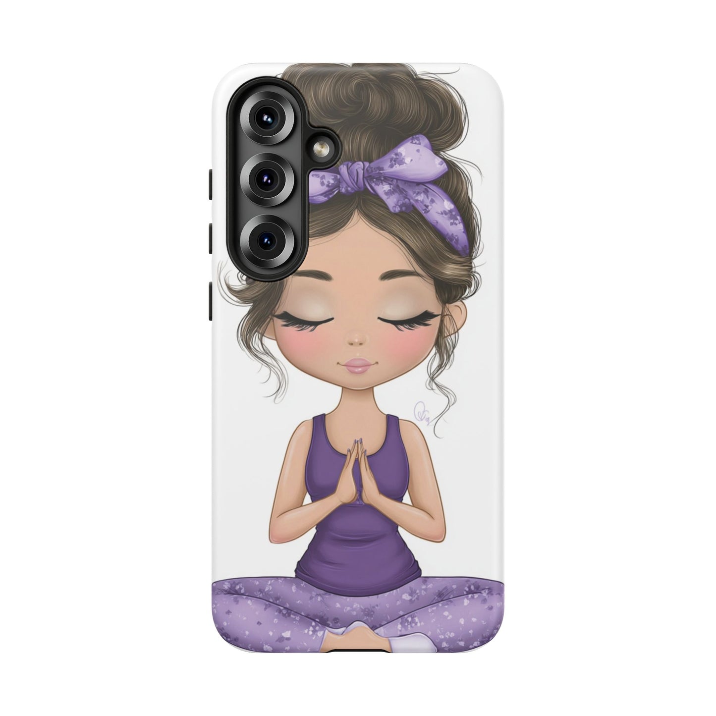 Yoga Phone Case for Mindfulness, Cute Girl Design, Gift for Yogis, Meditation Accessory, Stylish Phone Cover, Zen Vibe