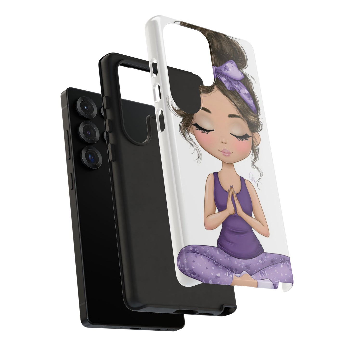 Yoga Phone Case for Mindfulness, Cute Girl Design, Gift for Yogis, Meditation Accessory, Stylish Phone Cover, Zen Vibe