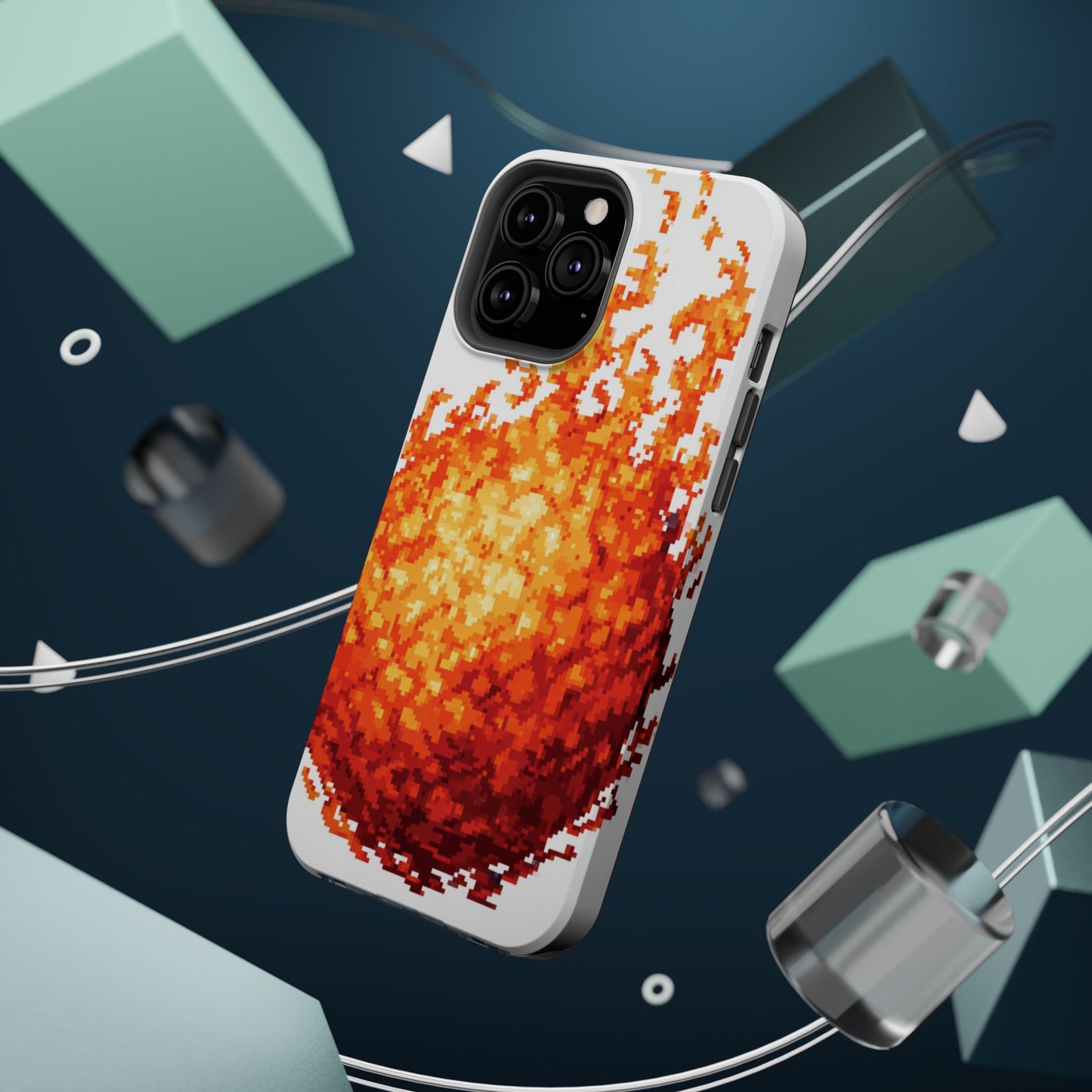 Impact-Resistant Phone Cases with Fiery Design, Protective Case, Unique Phone Cover, Gamer Gift, Trendy Accessibility