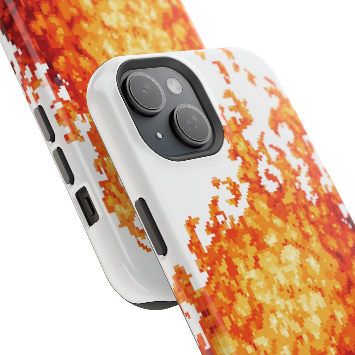 Impact-Resistant Phone Cases with Fiery Design, Protective Case, Unique Phone Cover, Gamer Gift, Trendy Accessibility