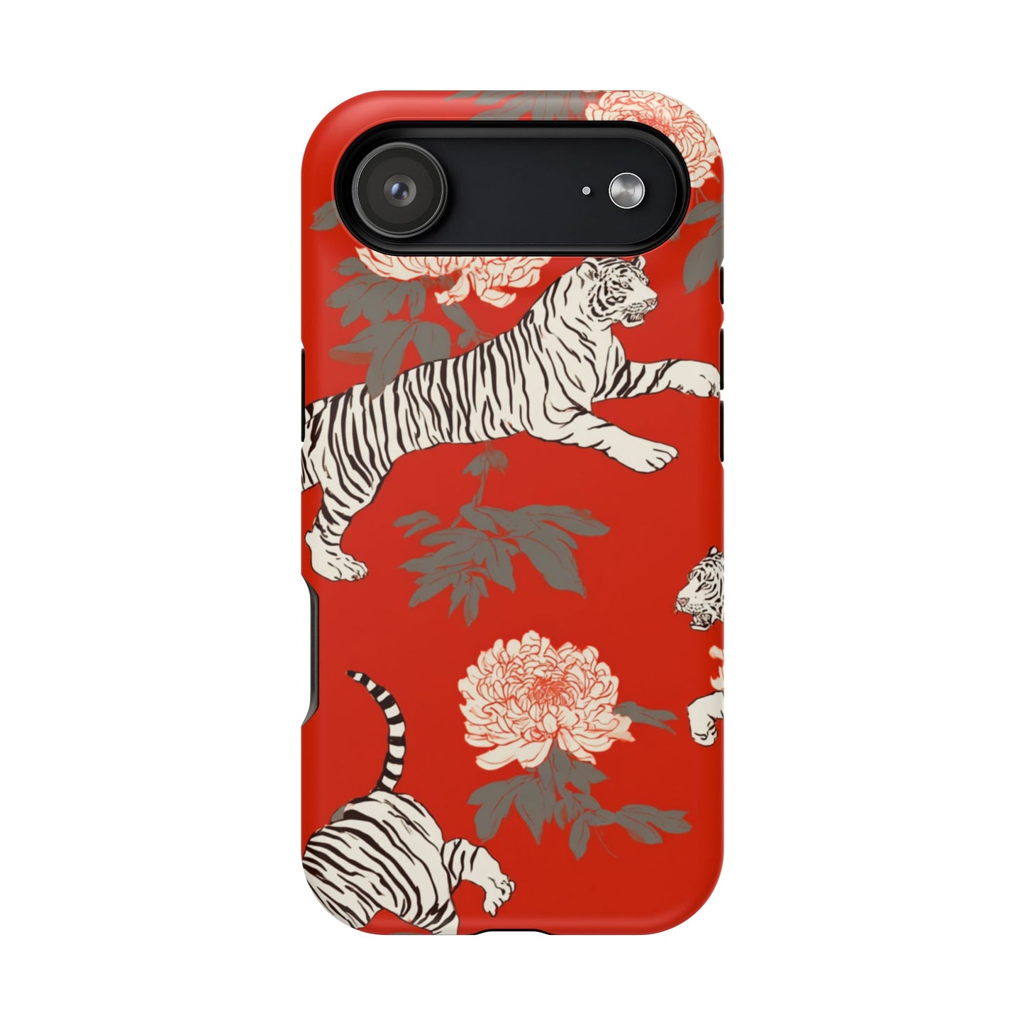 Bold Tiger Print Phone Case, Stylish Magnetic Phone Cover, Impact-Resistant Case, Trendy Gift for Animal Lovers, Unique Tech Accessory