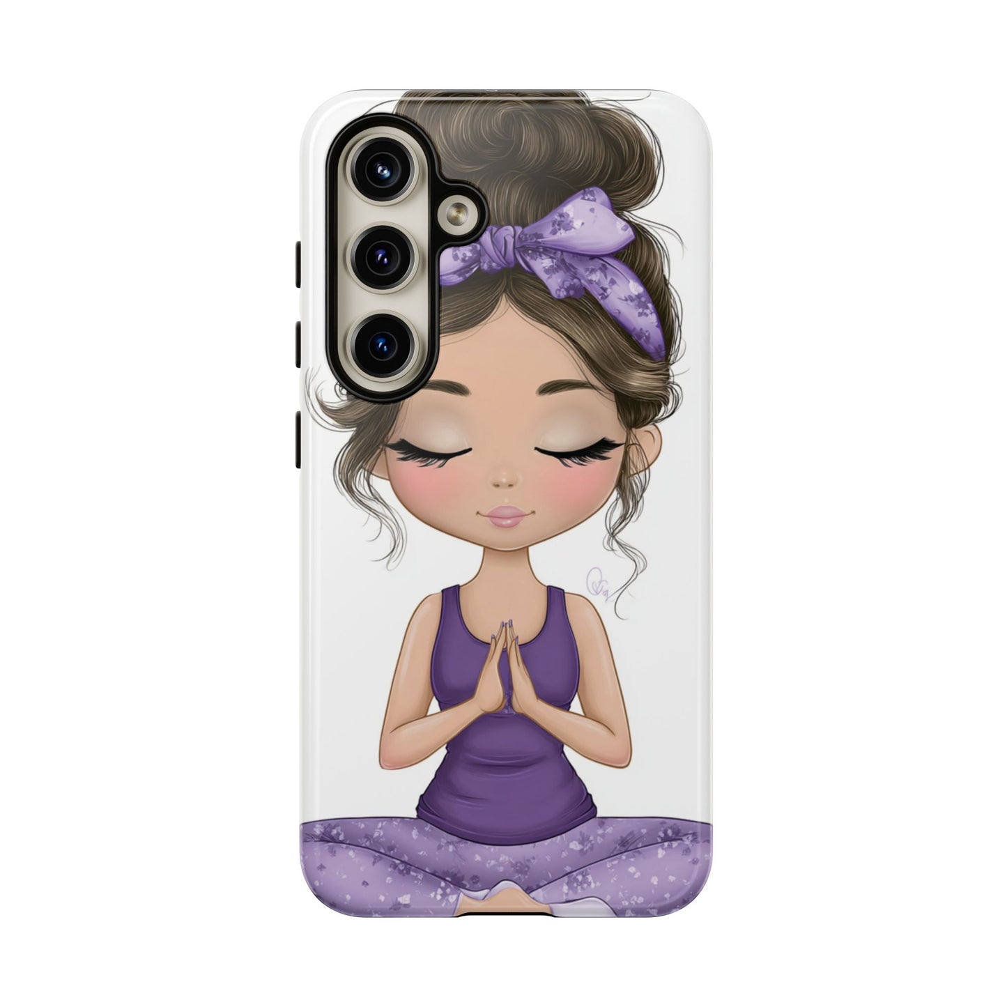 Yoga Phone Case for Mindfulness, Cute Girl Design, Gift for Yogis, Meditation Accessory, Stylish Phone Cover, Zen Vibe