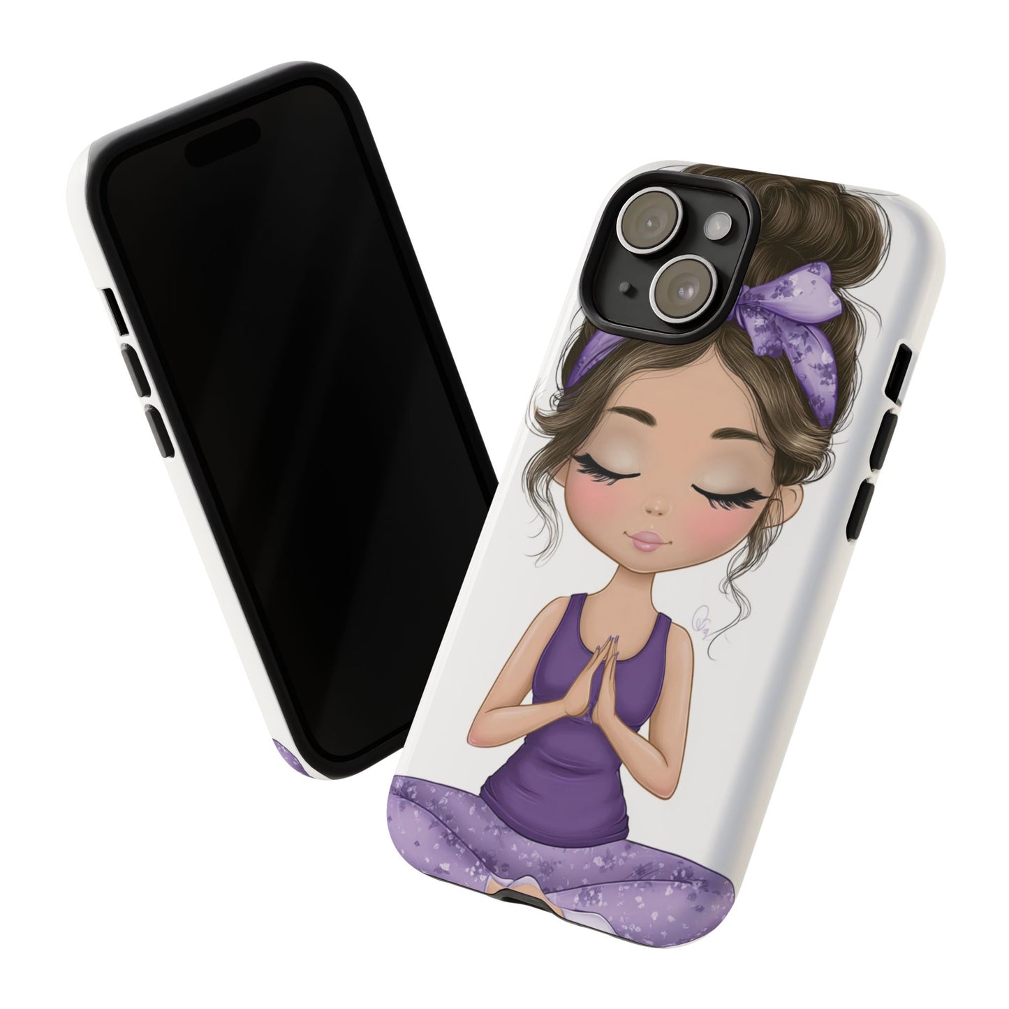 Yoga Phone Case for Mindfulness, Cute Girl Design, Gift for Yogis, Meditation Accessory, Stylish Phone Cover, Zen Vibe