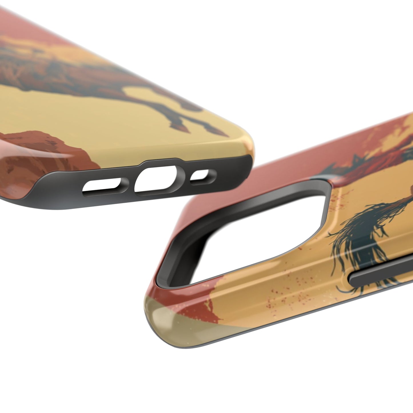 Magnetic Phone Case - Vintage Cowboy Design, Durable Cell Phone Cover, Western Style Accessory, Unique Gift for Rodeo Fans, Protective Case