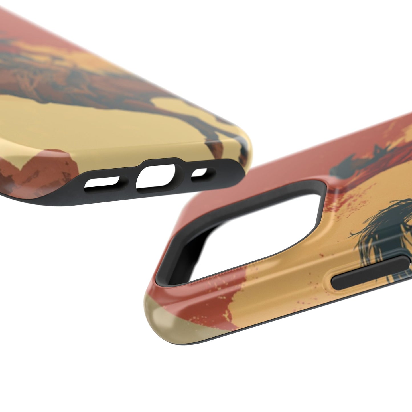 Magnetic Phone Case - Vintage Cowboy Design, Durable Cell Phone Cover, Western Style Accessory, Unique Gift for Rodeo Fans, Protective Case