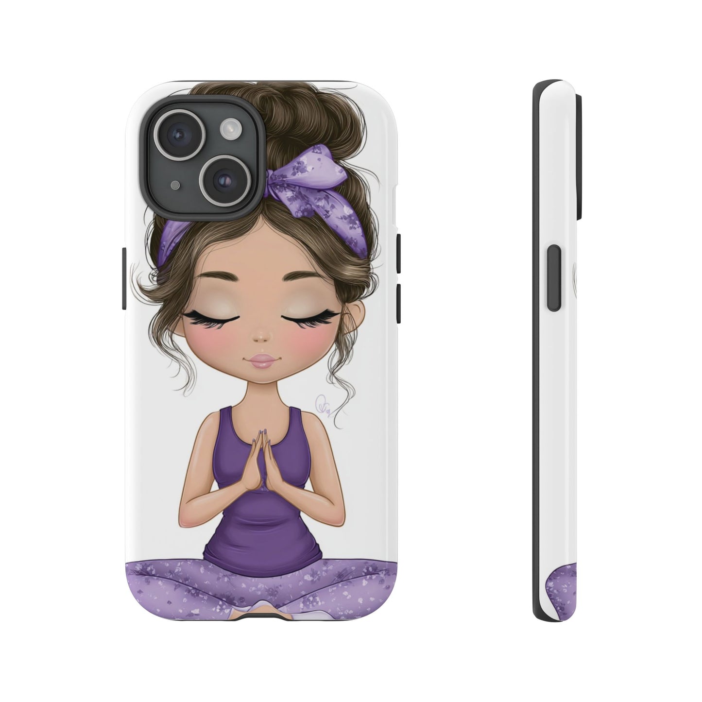 Yoga Phone Case for Mindfulness, Cute Girl Design, Gift for Yogis, Meditation Accessory, Stylish Phone Cover, Zen Vibe