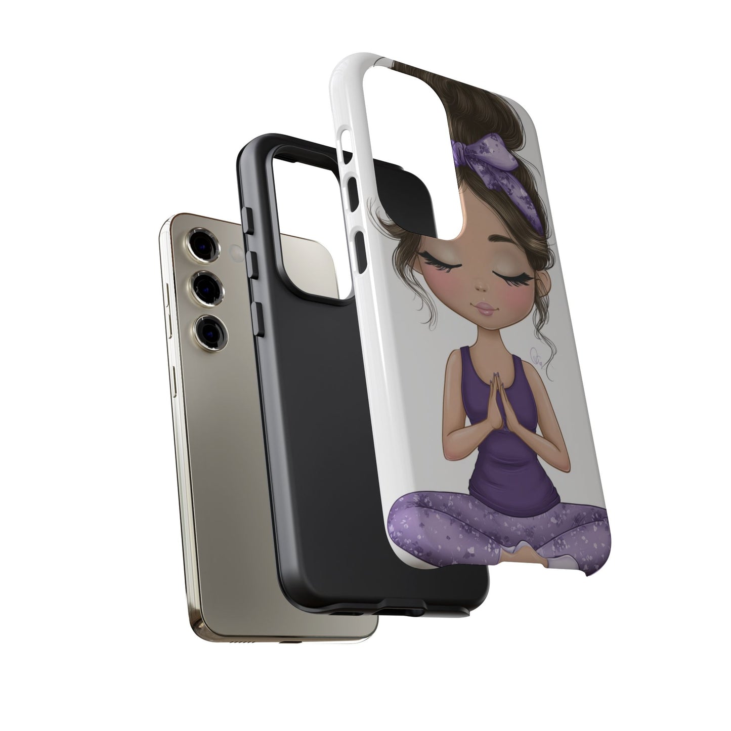 Yoga Phone Case for Mindfulness, Cute Girl Design, Gift for Yogis, Meditation Accessory, Stylish Phone Cover, Zen Vibe
