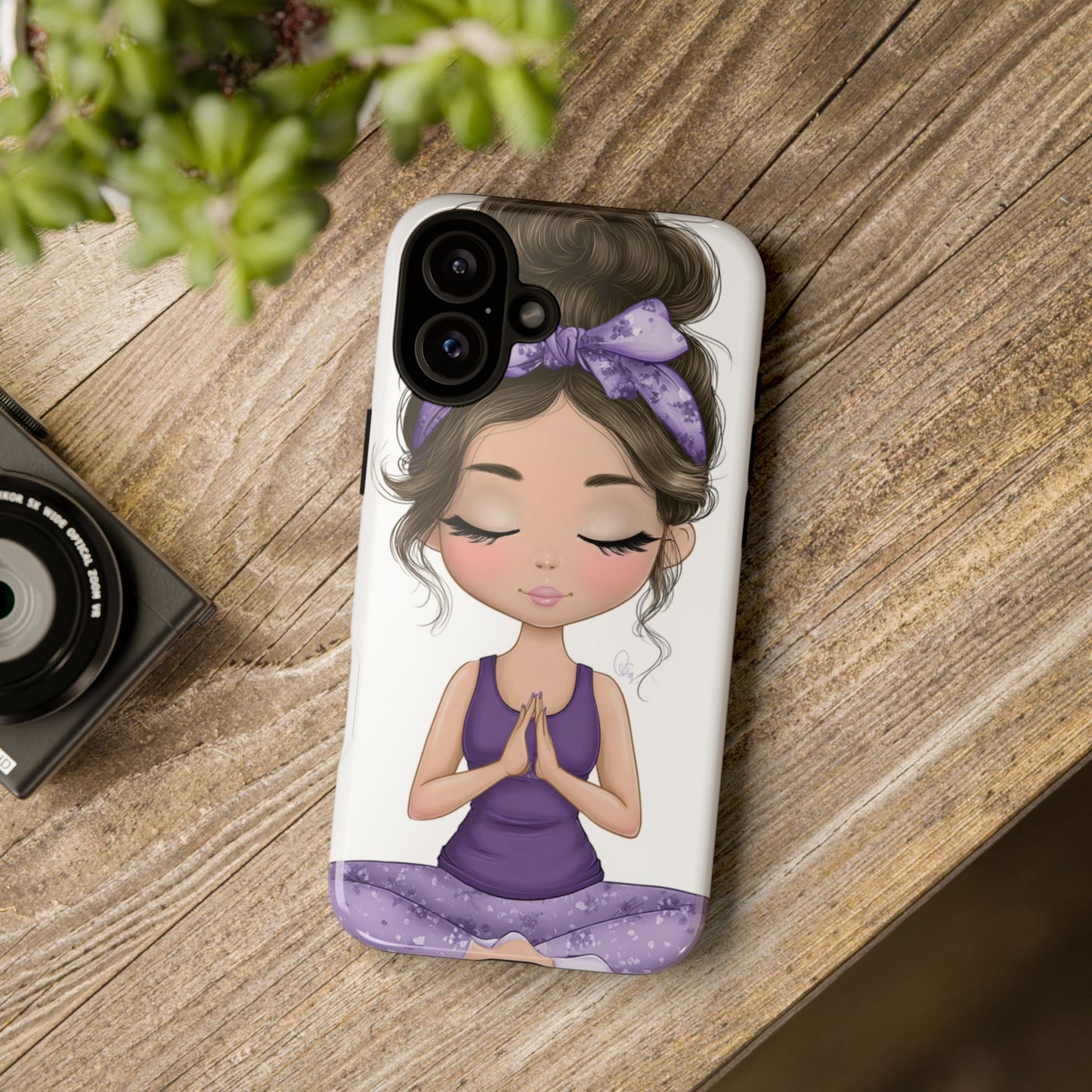 Yoga Phone Case for Mindfulness, Cute Girl Design, Gift for Yogis, Meditation Accessory, Stylish Phone Cover, Zen Vibe