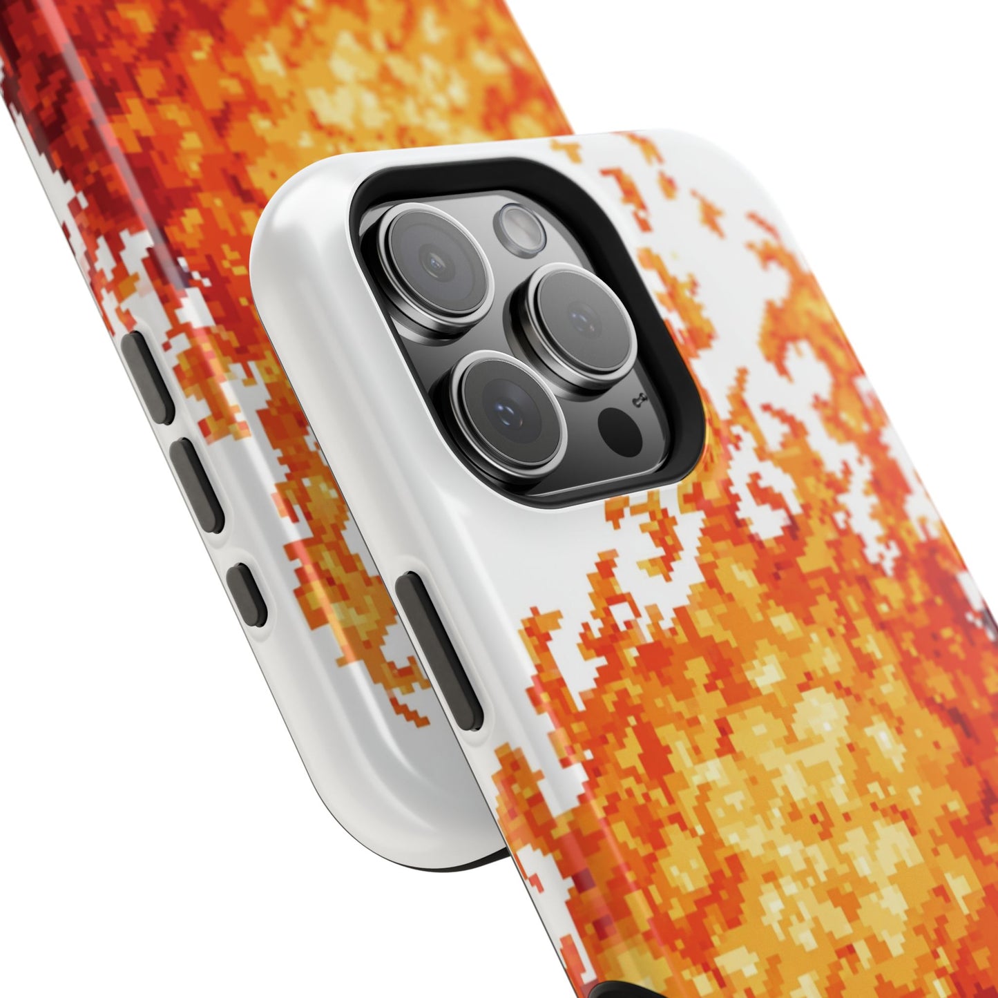 Impact-Resistant Phone Cases with Fiery Design, Protective Case, Unique Phone Cover, Gamer Gift, Trendy Accessibility
