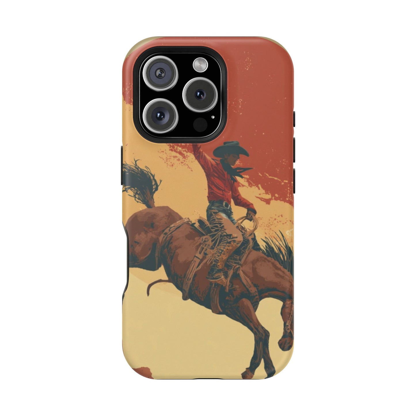 Magnetic Phone Case - Vintage Cowboy Design, Durable Cell Phone Cover, Western Style Accessory, Unique Gift for Rodeo Fans, Protective Case