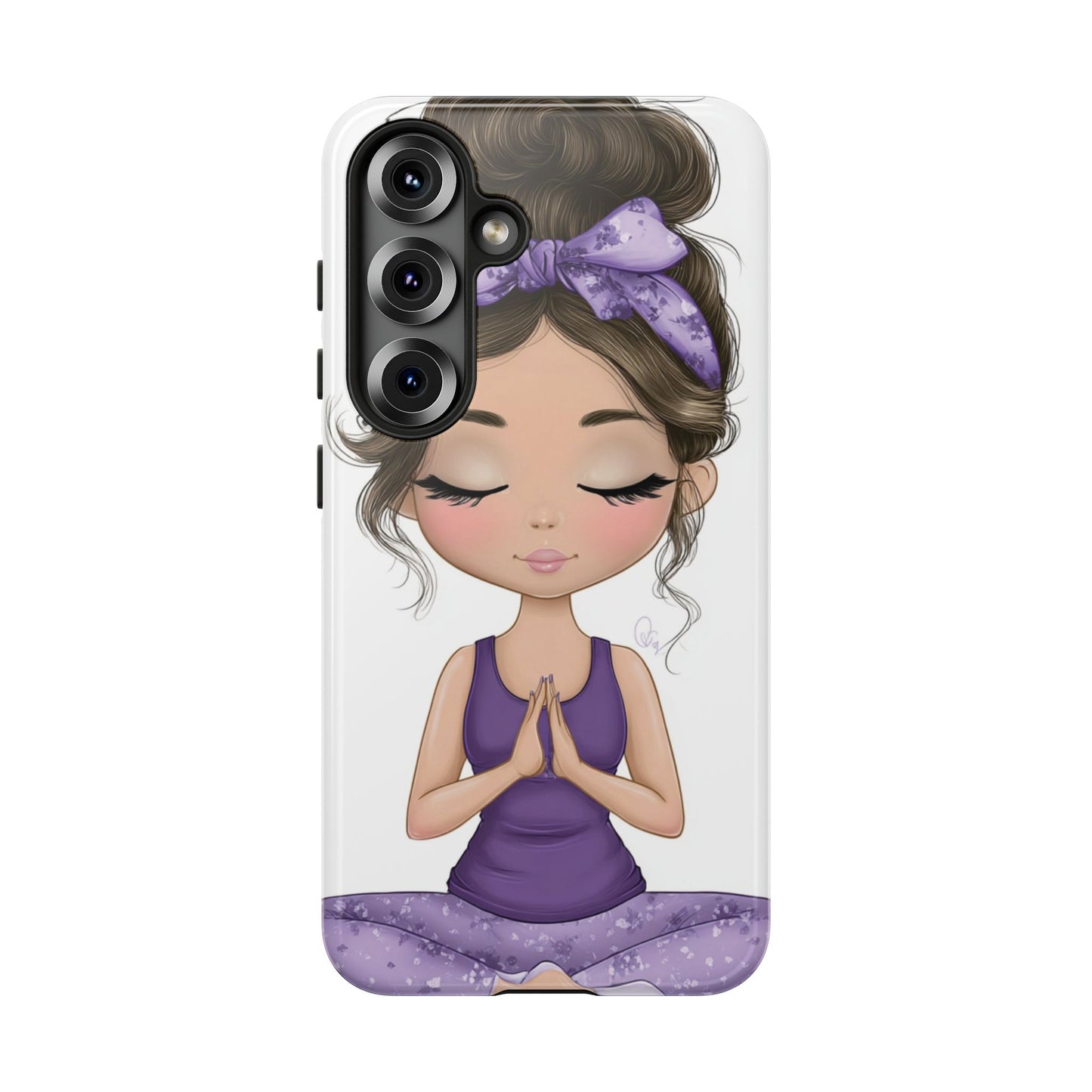 Yoga Phone Case for Mindfulness, Cute Girl Design, Gift for Yogis, Meditation Accessory, Stylish Phone Cover, Zen Vibe
