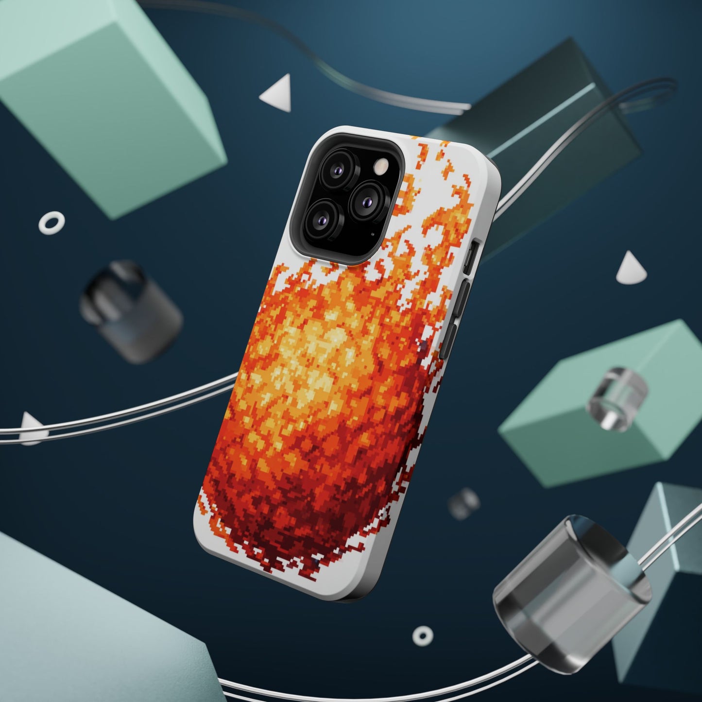Impact-Resistant Phone Cases with Fiery Design, Protective Case, Unique Phone Cover, Gamer Gift, Trendy Accessibility