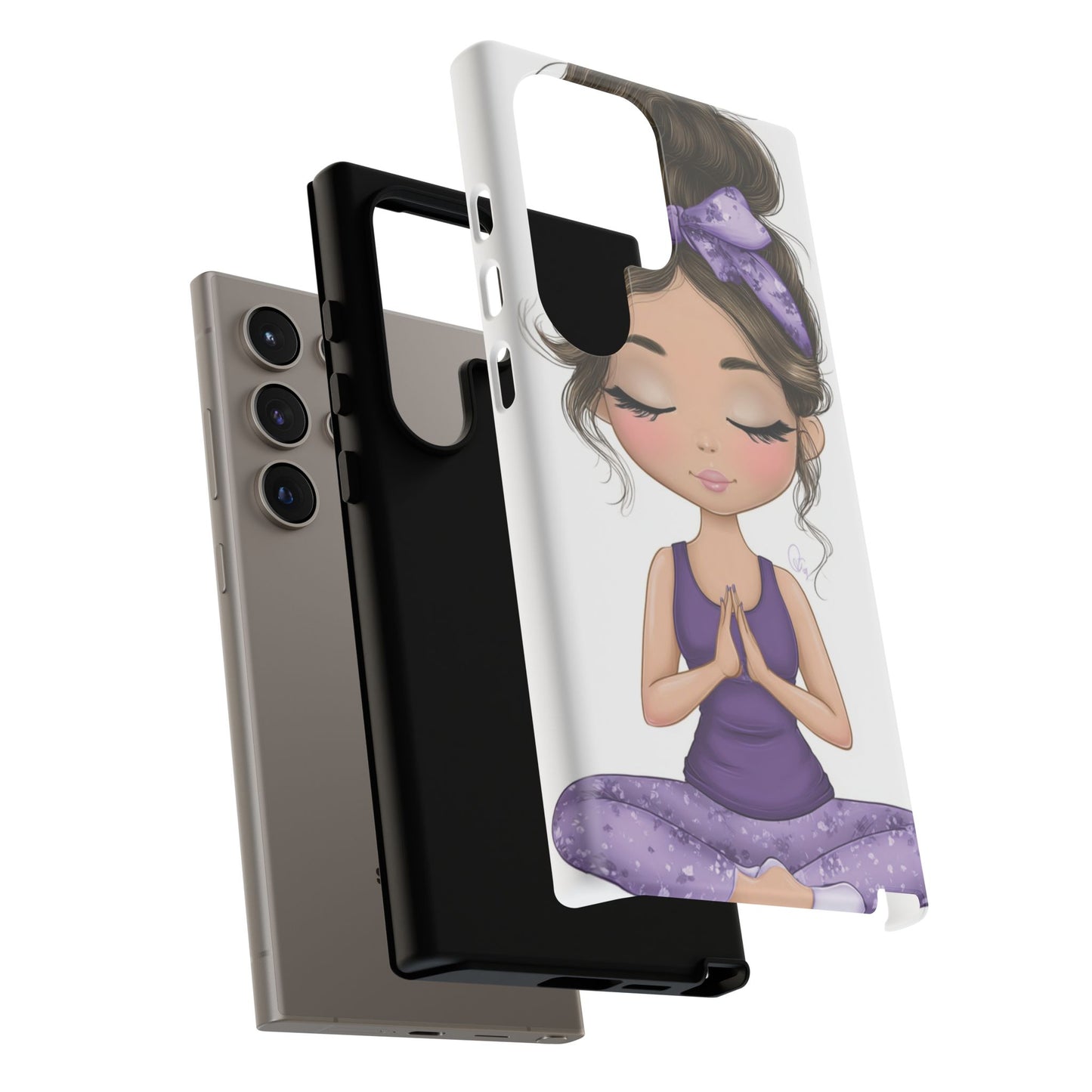 Yoga Phone Case for Mindfulness, Cute Girl Design, Gift for Yogis, Meditation Accessory, Stylish Phone Cover, Zen Vibe