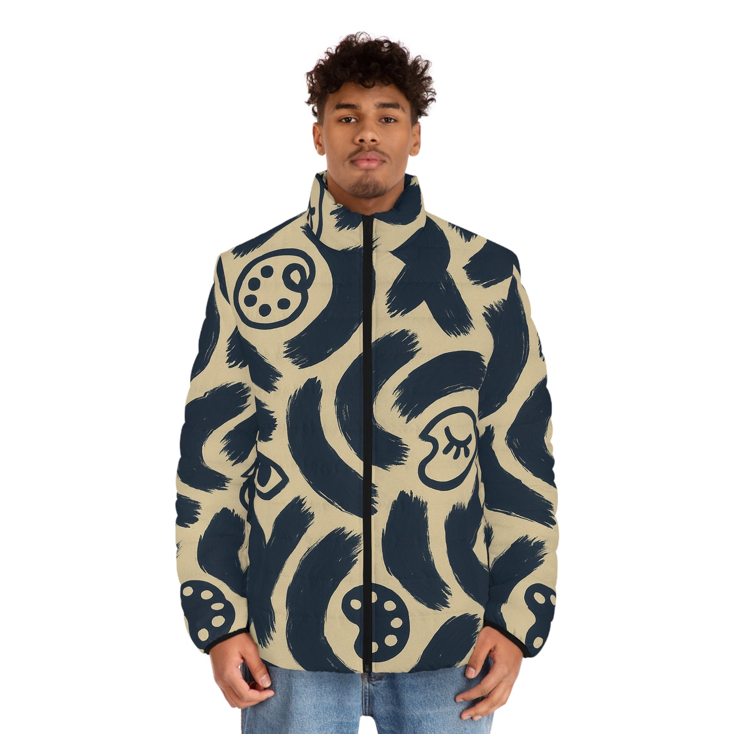 No Flaws Abstract Puffer Jacket
