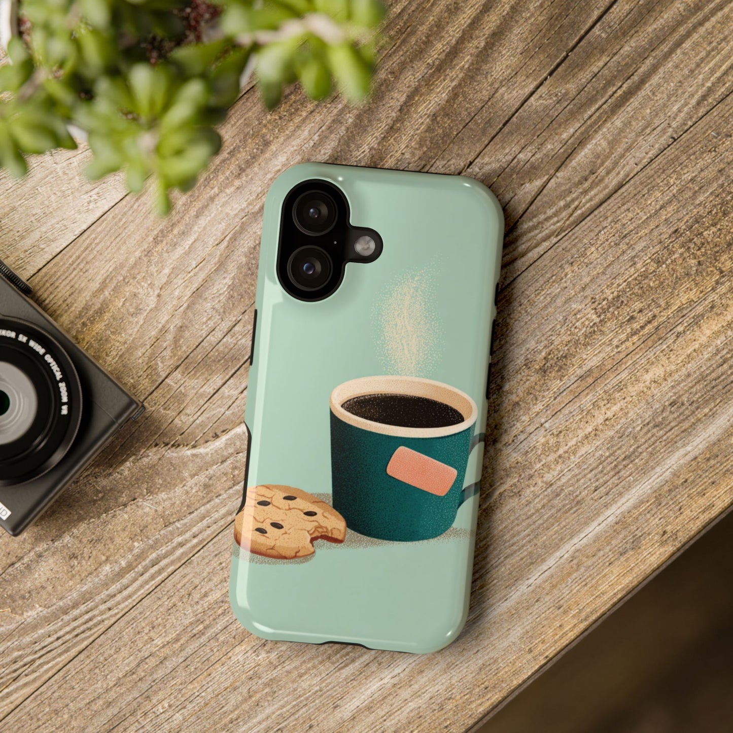 Coffee & Cookie Impact-Resistant Phone Case, Cute Phone Protector, Fun Gift, Unique Phone Cover, Best Friend Gift, Cute Coffee Lover