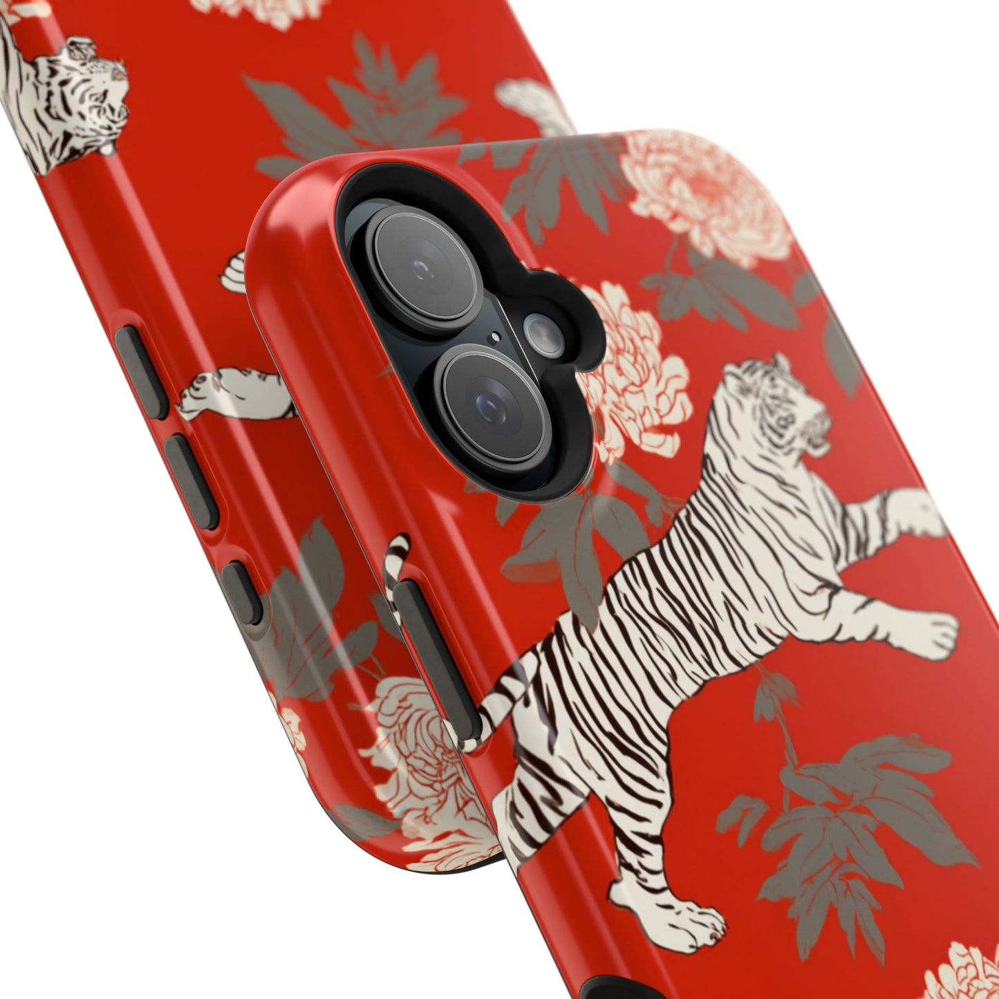 Bold Tiger Print Phone Case, Stylish Magnetic Phone Cover, Impact-Resistant Case, Trendy Gift for Animal Lovers, Unique Tech Accessory