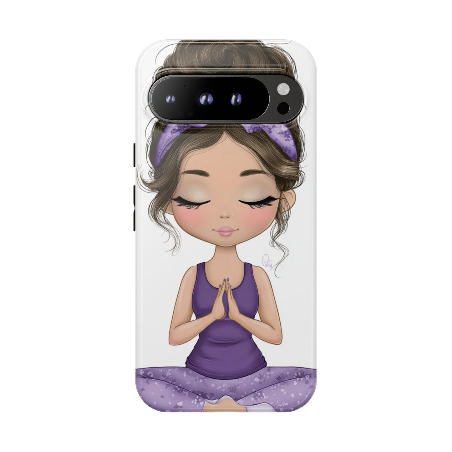 Yoga Phone Case for Mindfulness, Cute Girl Design, Gift for Yogis, Meditation Accessory, Stylish Phone Cover, Zen Vibe