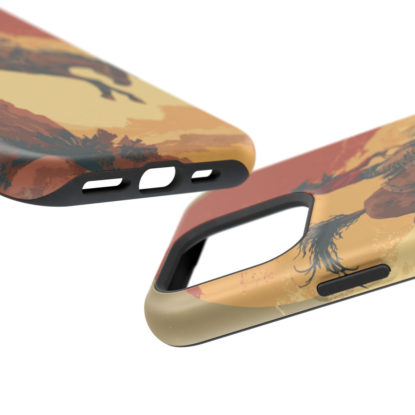 Magnetic Phone Case - Vintage Cowboy Design, Durable Cell Phone Cover, Western Style Accessory, Unique Gift for Rodeo Fans, Protective Case