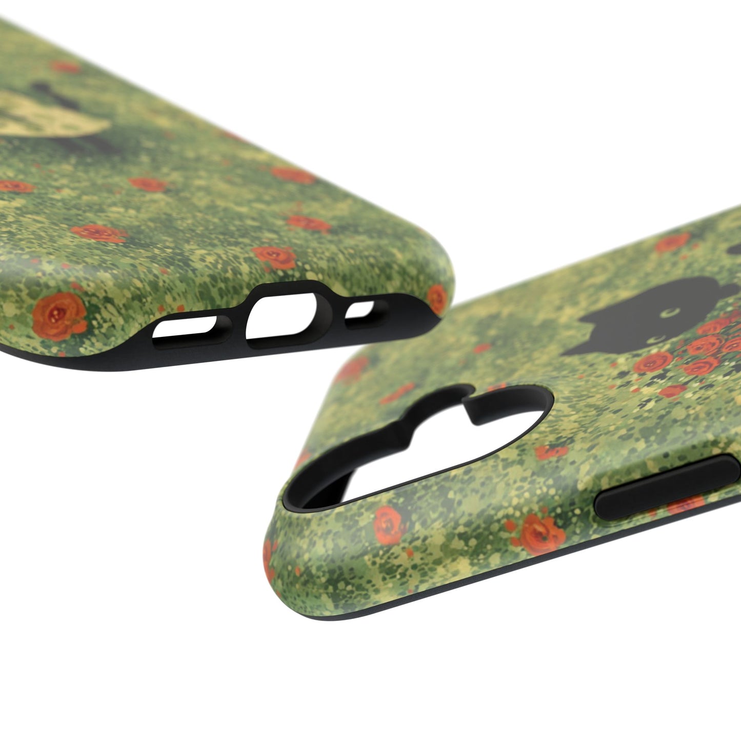 Cute Cat Floral Phone Case, Impact-Resistant Cases, Stylish Protection, Gift for Cat Lovers, Birthday Presents, Unique Accessories