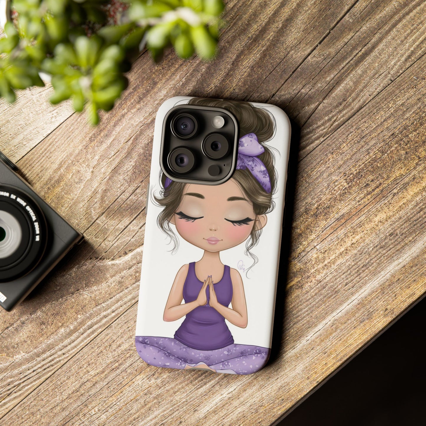 Yoga Phone Case for Mindfulness, Cute Girl Design, Gift for Yogis, Meditation Accessory, Stylish Phone Cover, Zen Vibe