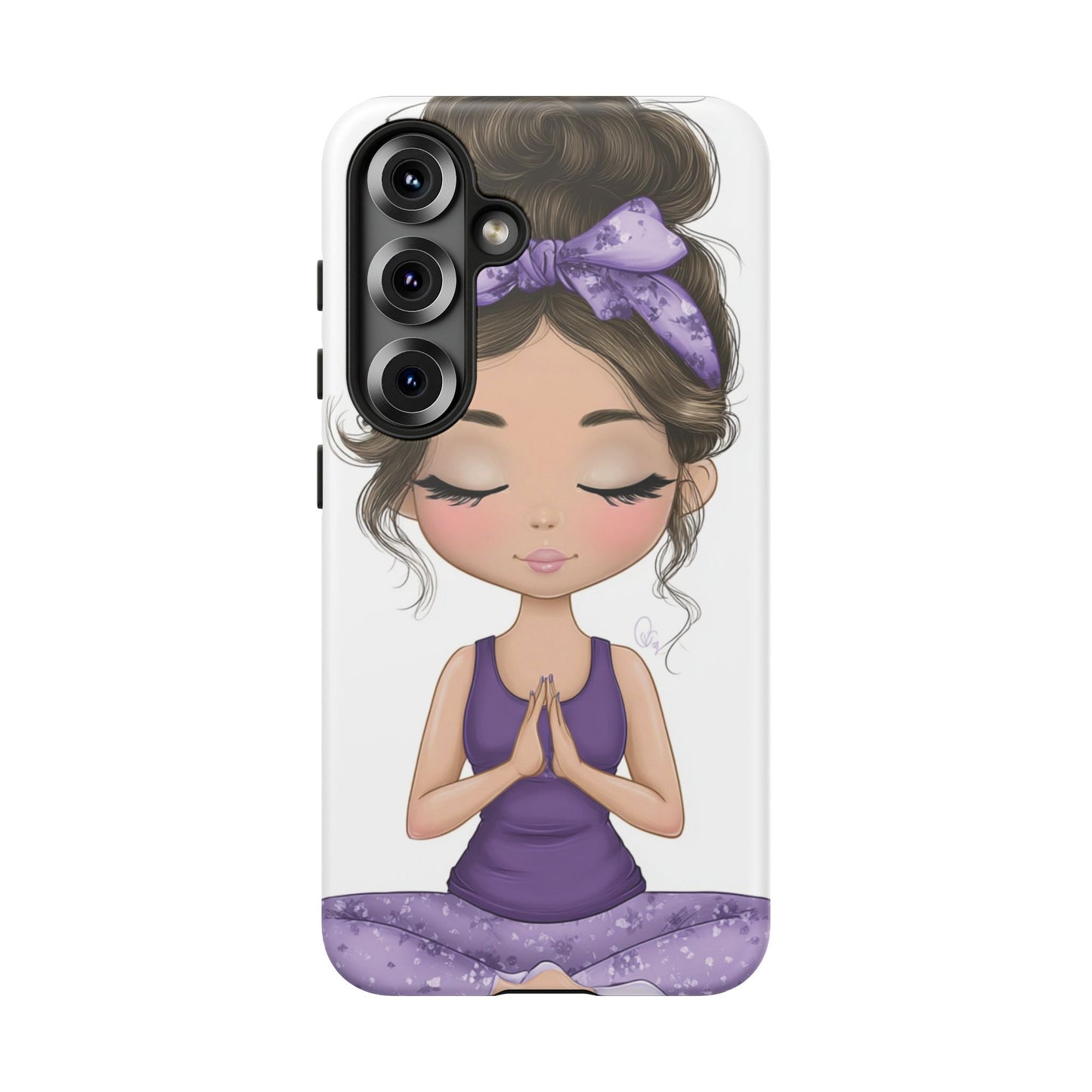 Yoga Phone Case for Mindfulness, Cute Girl Design, Gift for Yogis, Meditation Accessory, Stylish Phone Cover, Zen Vibe