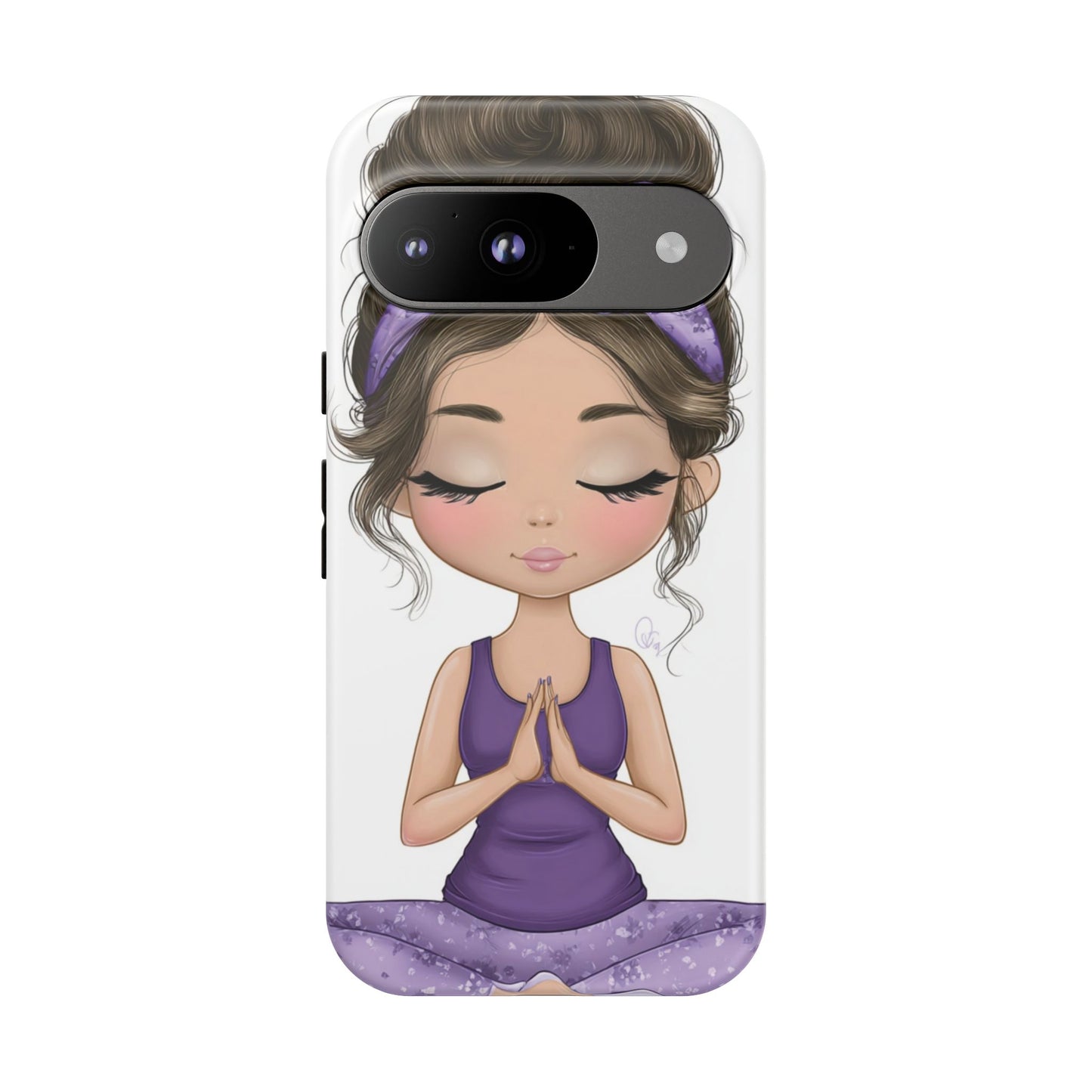 Yoga Phone Case for Mindfulness, Cute Girl Design, Gift for Yogis, Meditation Accessory, Stylish Phone Cover, Zen Vibe