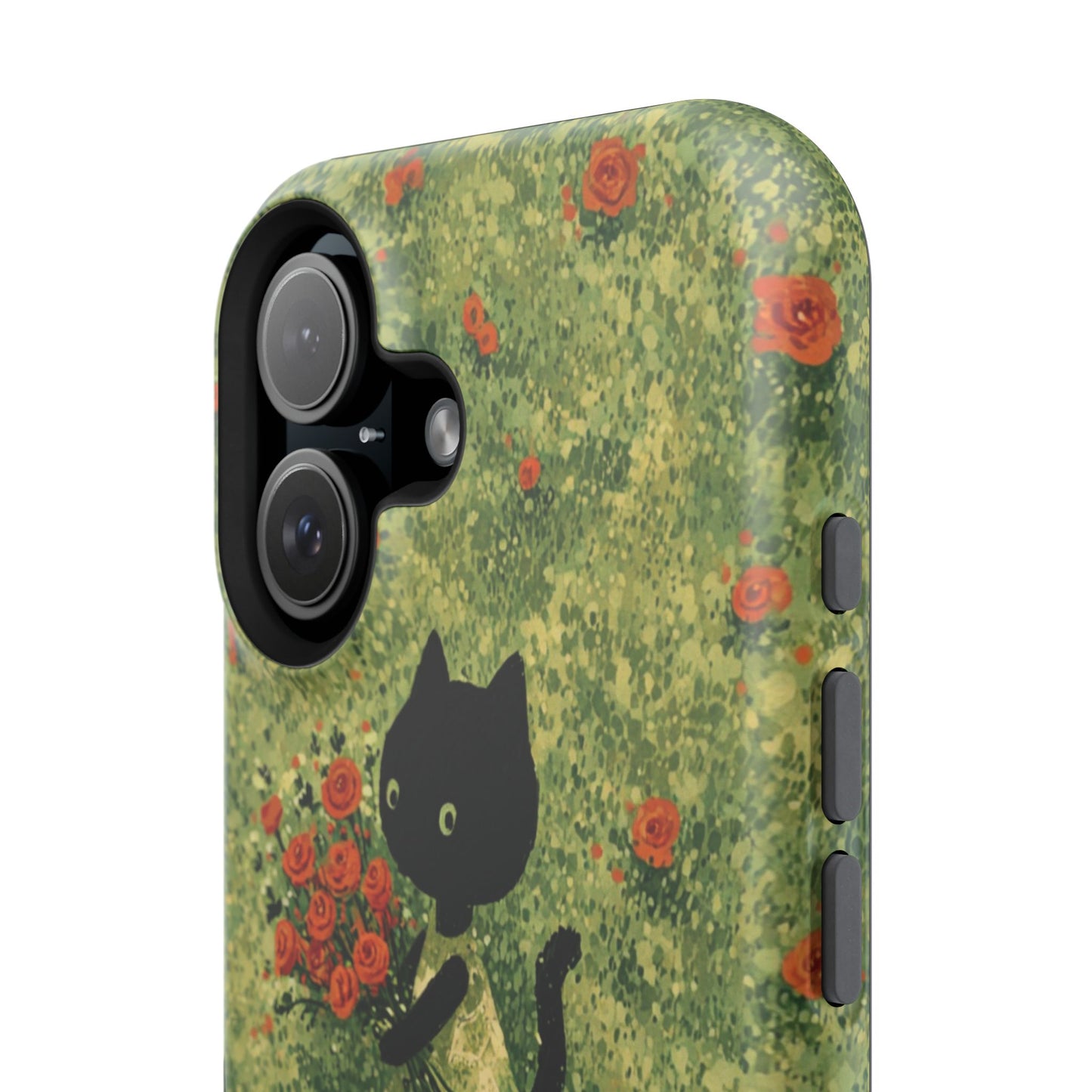 Cute Cat Floral Phone Case, Impact-Resistant Cases, Stylish Protection, Gift for Cat Lovers, Birthday Presents, Unique Accessories