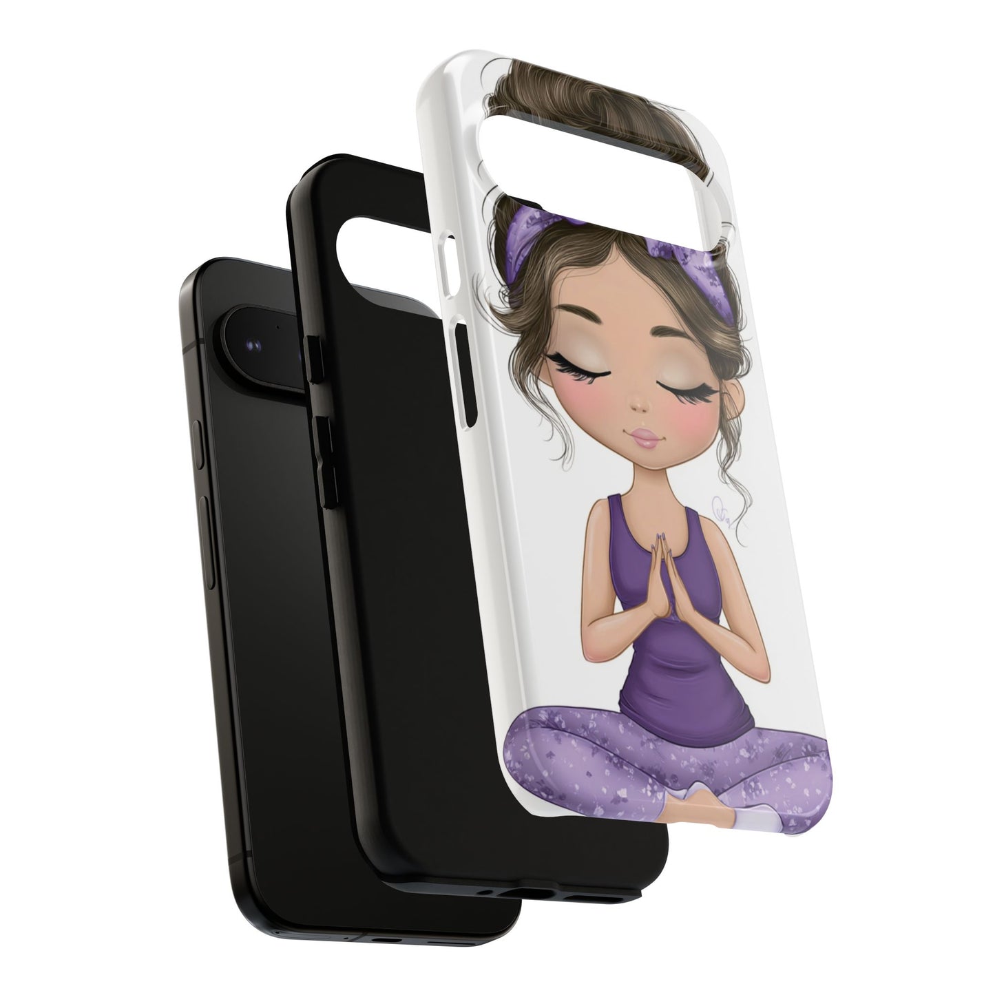 Yoga Phone Case for Mindfulness, Cute Girl Design, Gift for Yogis, Meditation Accessory, Stylish Phone Cover, Zen Vibe
