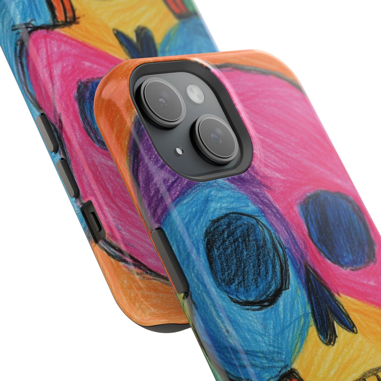 Colorful Skull Phone Case, Unique Art Case, Halloween Gift, Cute Skull Design, Impact-Resistant Cover