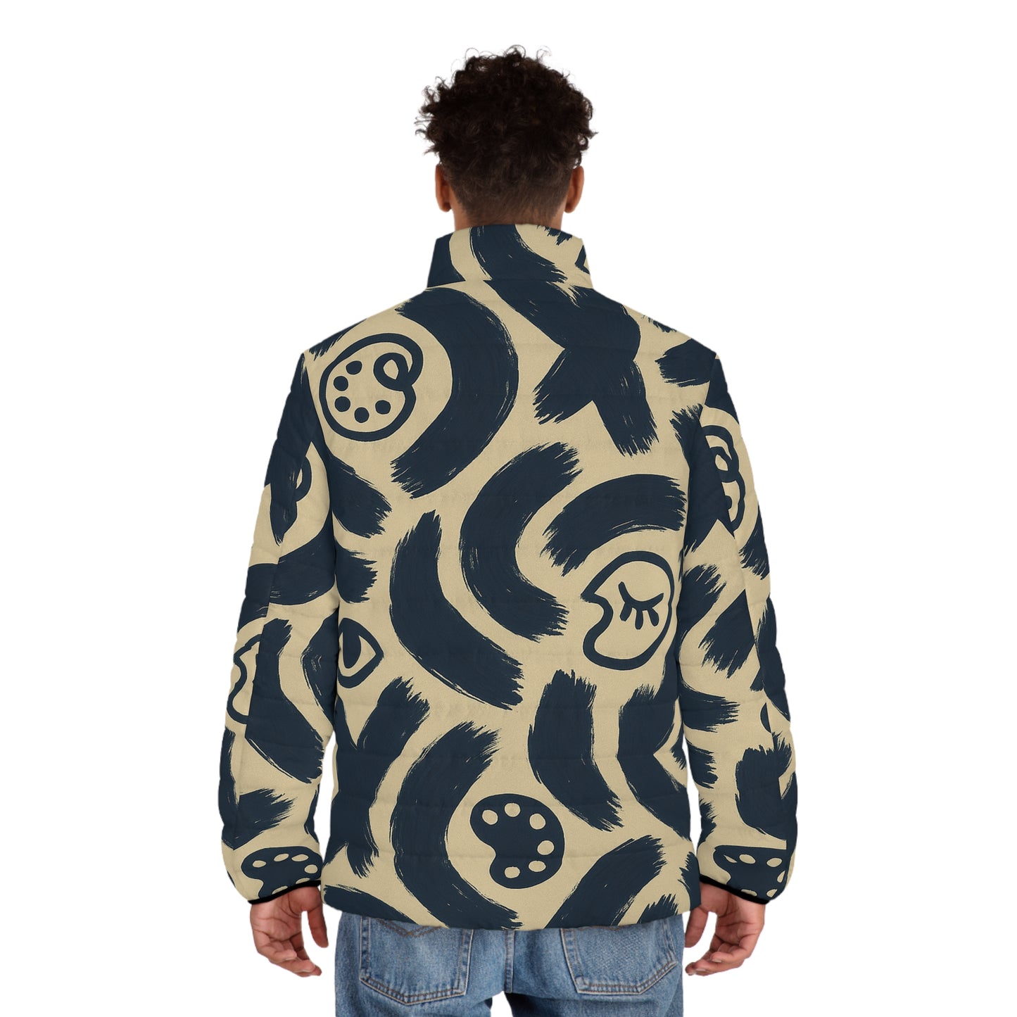 No Flaws Abstract Puffer Jacket