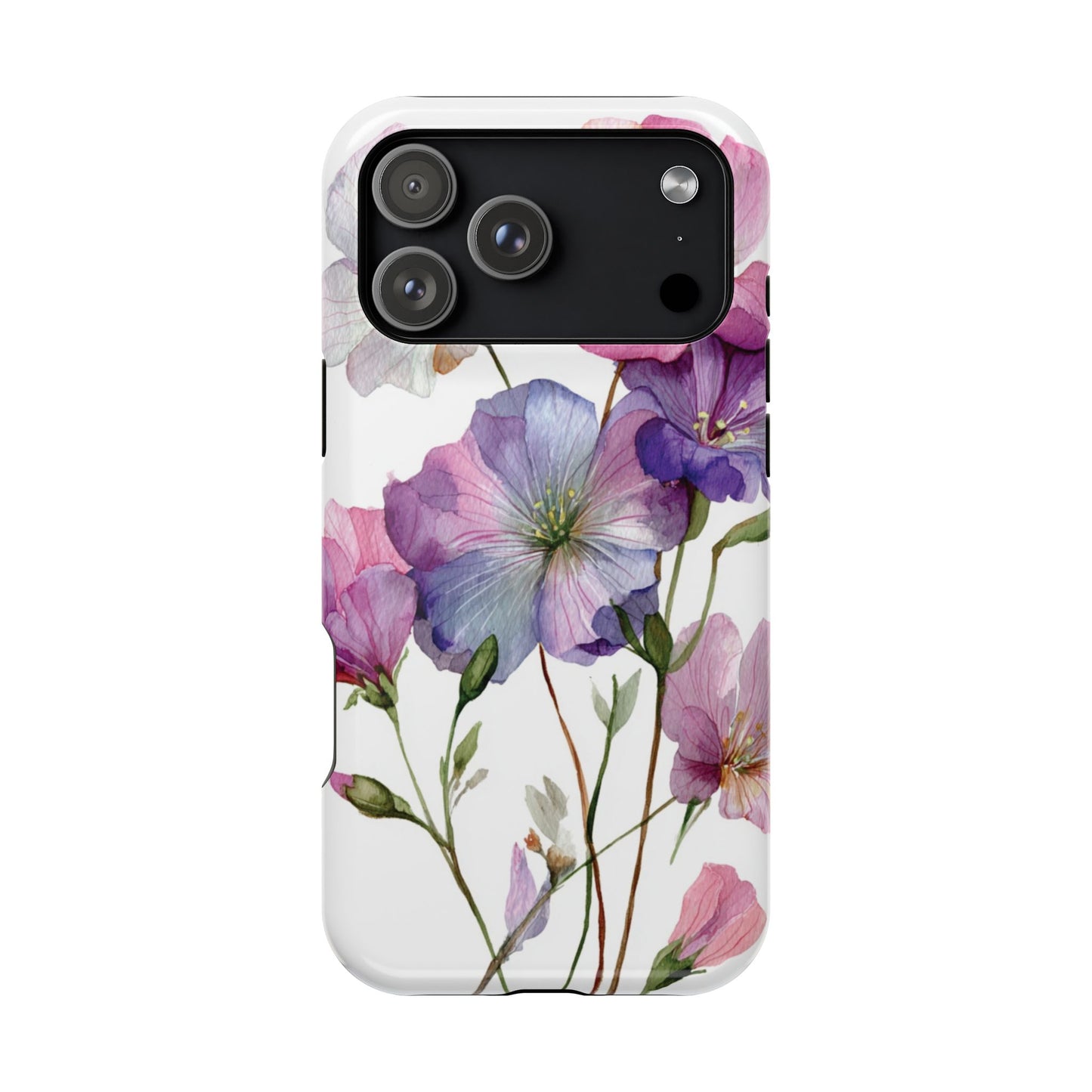 Floral Impact-Resistant Phone Case, Flower Phone Cover, Durable Floral Design Case, Gift for Her, Protective Phone Accessories