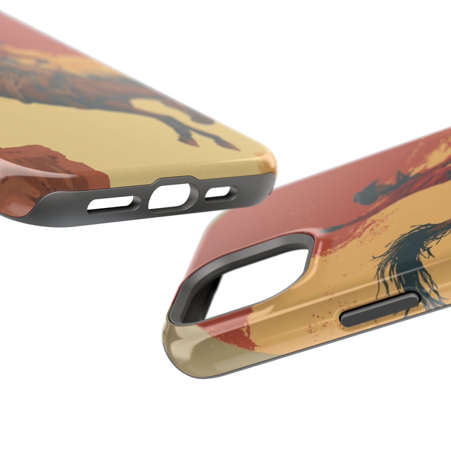 Magnetic Phone Case - Vintage Cowboy Design, Durable Cell Phone Cover, Western Style Accessory, Unique Gift for Rodeo Fans, Protective Case