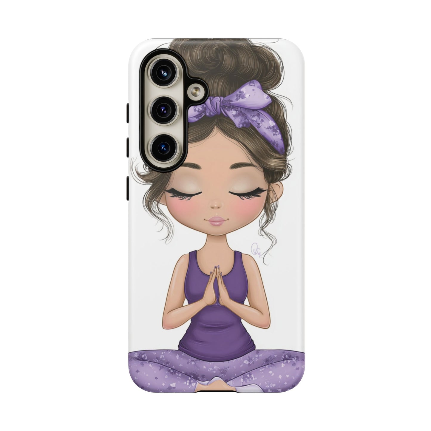 Yoga Phone Case for Mindfulness, Cute Girl Design, Gift for Yogis, Meditation Accessory, Stylish Phone Cover, Zen Vibe