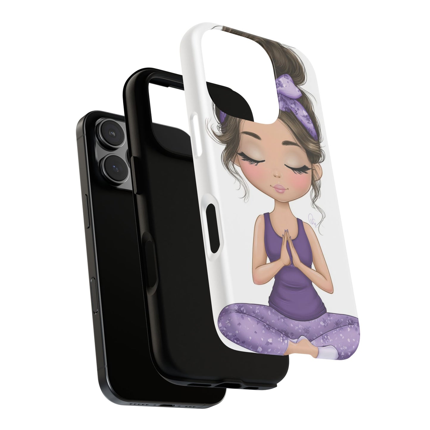 Yoga Phone Case for Mindfulness, Cute Girl Design, Gift for Yogis, Meditation Accessory, Stylish Phone Cover, Zen Vibe