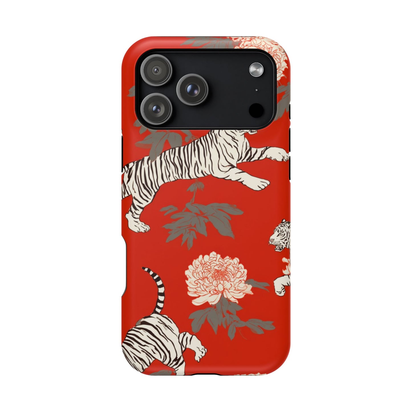 Bold Tiger Print Phone Case, Stylish Magnetic Phone Cover, Impact-Resistant Case, Trendy Gift for Animal Lovers, Unique Tech Accessory