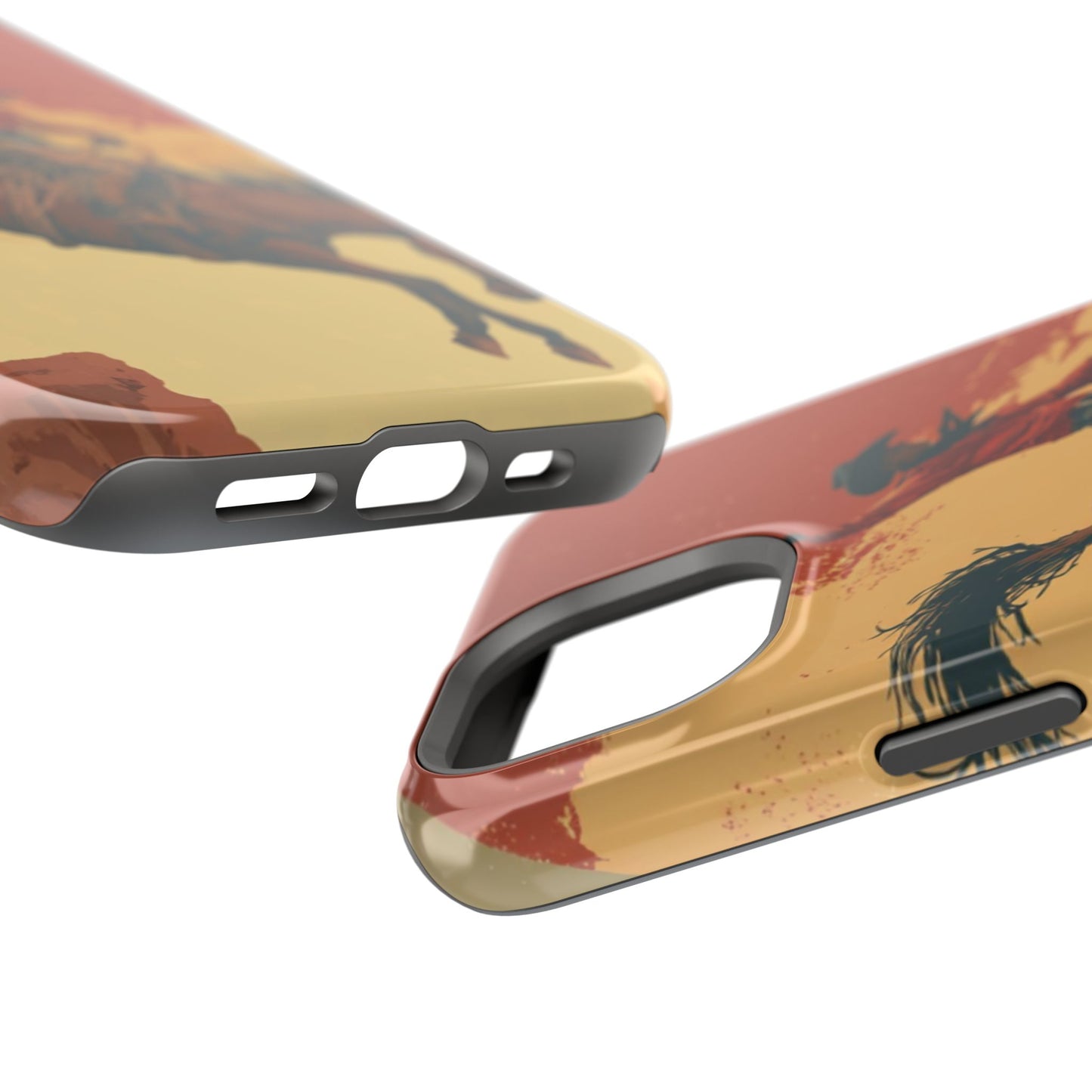 Magnetic Phone Case - Vintage Cowboy Design, Durable Cell Phone Cover, Western Style Accessory, Unique Gift for Rodeo Fans, Protective Case